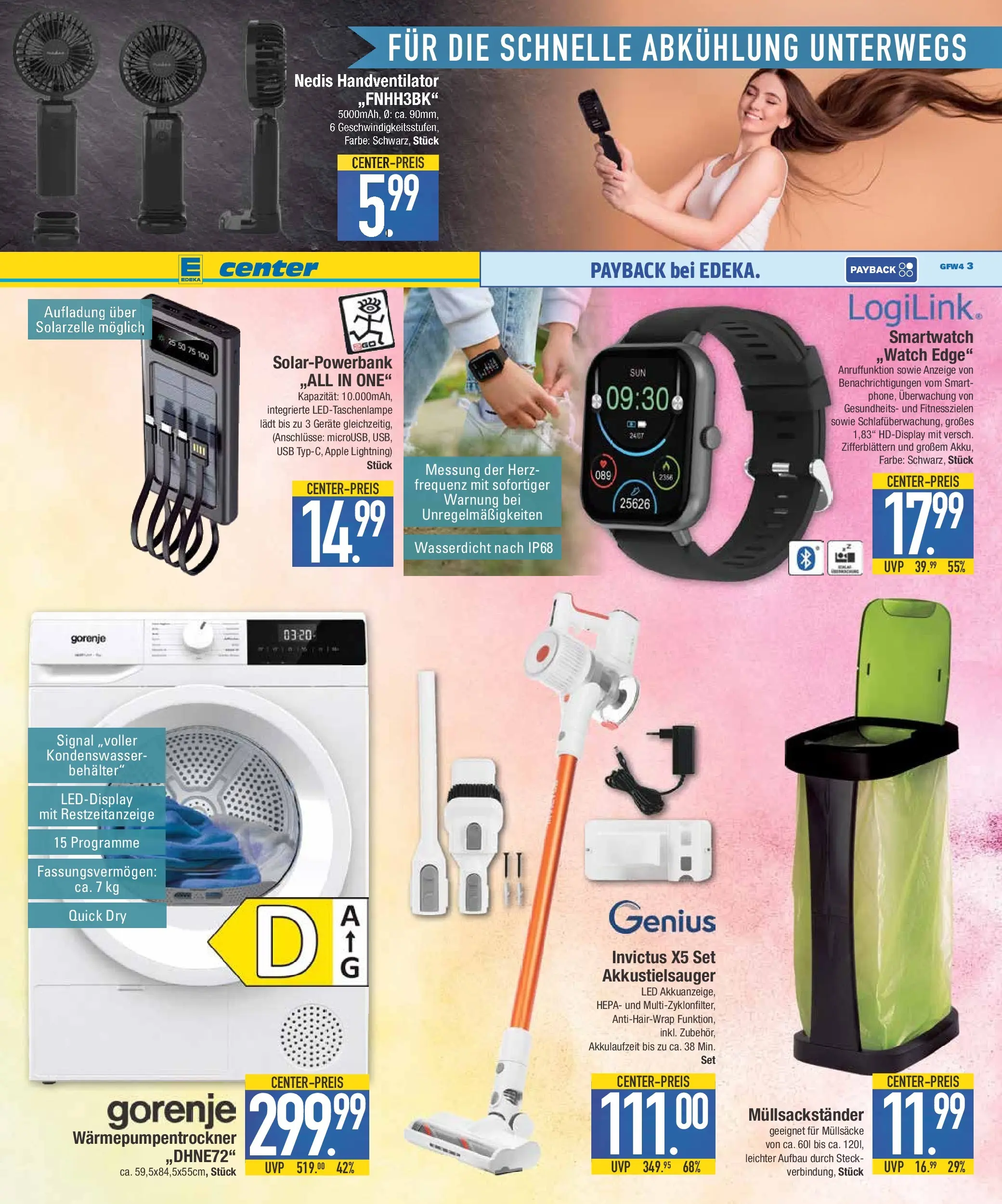 E center Prospekt Krumbach (ab 03.08.2026) zum Blättern | Seite: 19 | Produkte: USB, Gorenje, Smartwatch, Apple