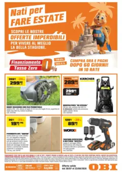 Anteprima del volantino OBI - Nati per fare estate valido a partire dal 30/07/2026 Anteprima del volantino OBI - Nati per fare estate valido a partire dal 30/07/2026
