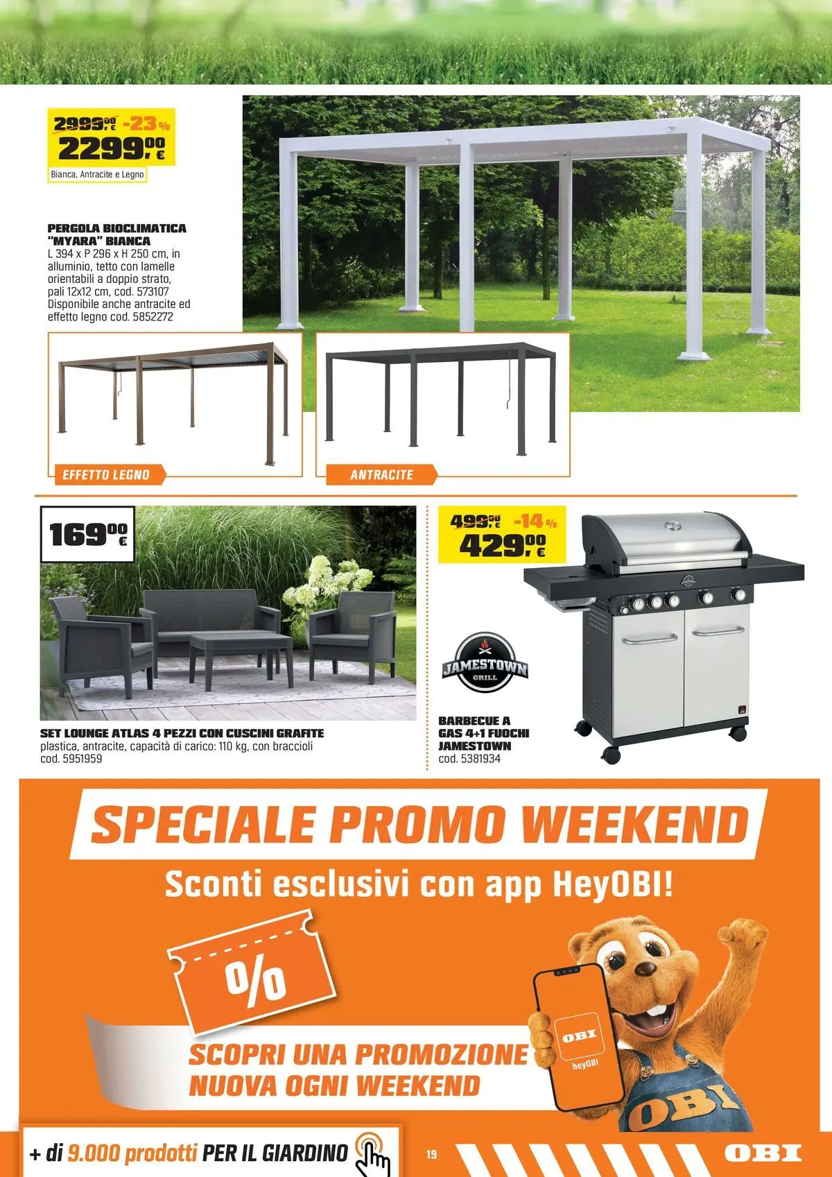 Nuovo OBI - Nati per fare estate dal 30/07/2026 > offerte anteprima 🛍️ | Pagina: 19 | Prodotti: Braccioli, Barbecue, Pergola