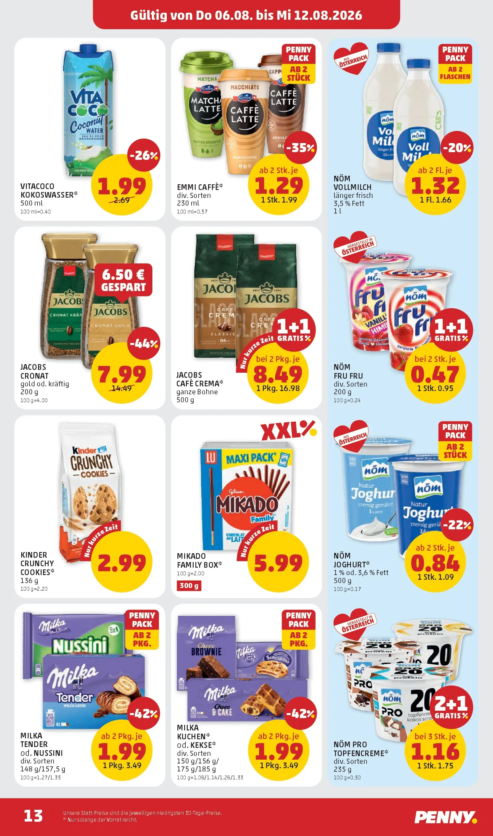Penny Markt - PENNY: Die ganze Woche sparen. ab (06.08.2026) - Angebote, Prospekt | Seite: 13