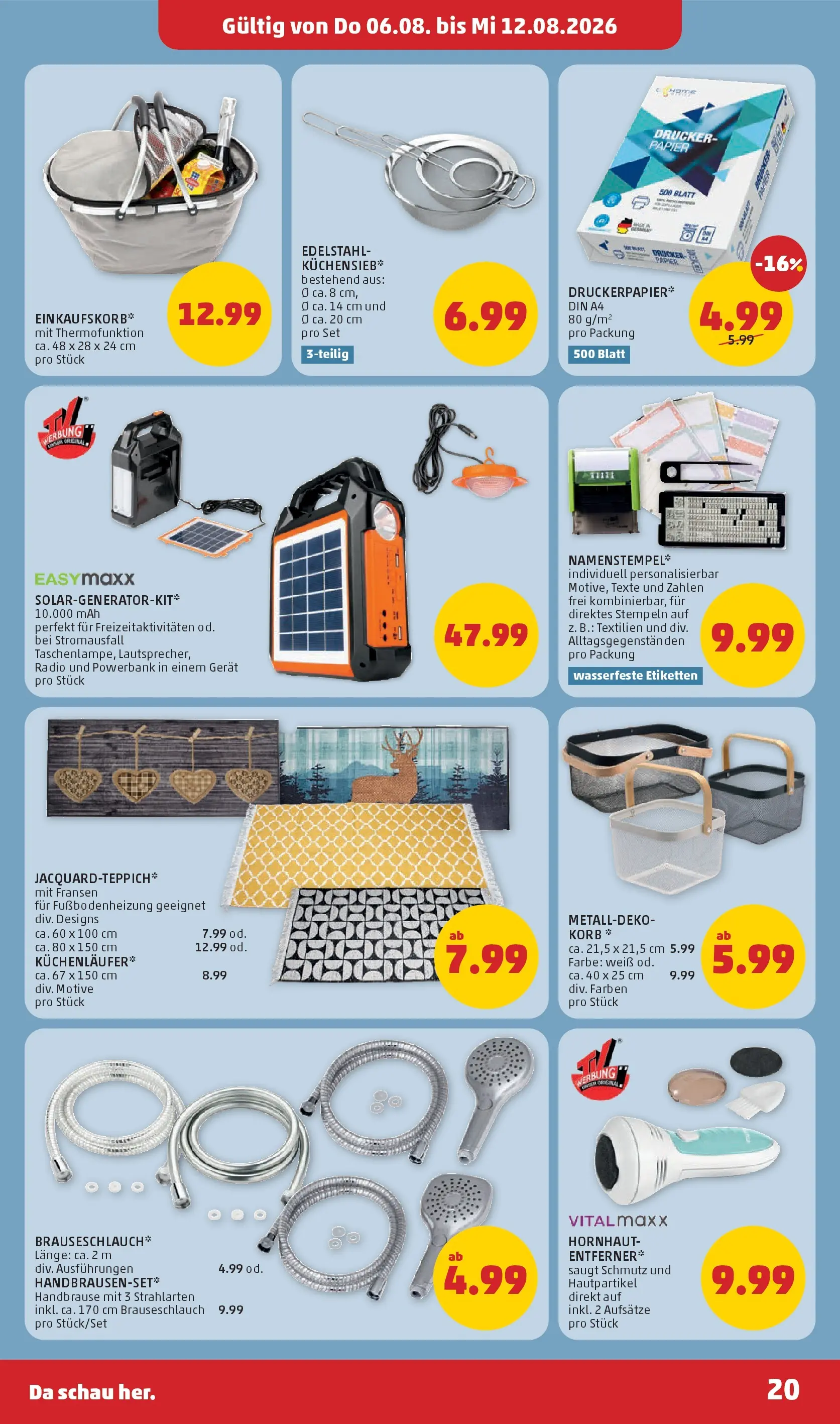 Penny Markt - PENNY: Die ganze Woche sparen. ab (06.08.2026) - Angebote, Prospekt | Seite: 20