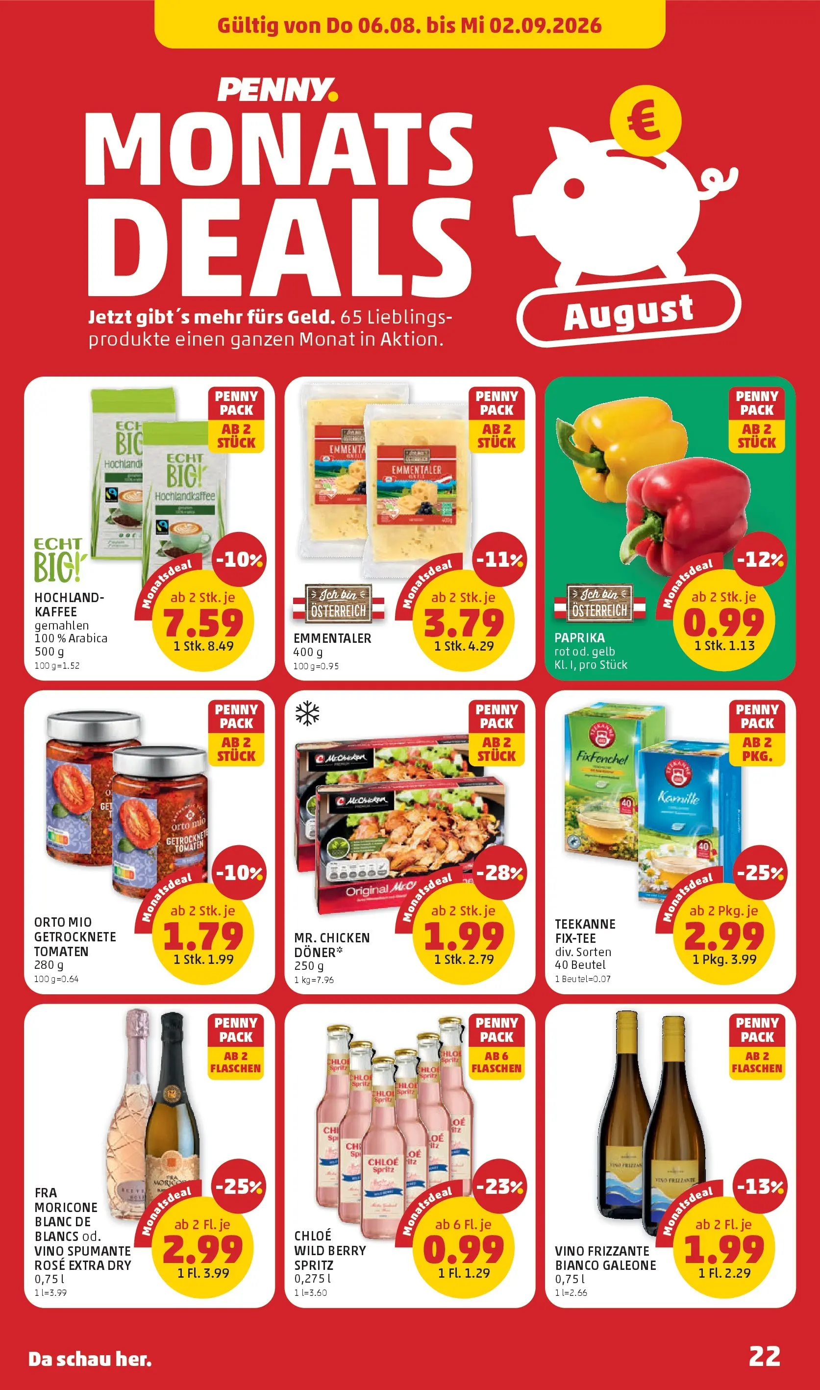 Penny Markt - PENNY: Die ganze Woche sparen. ab (06.08.2026) - Angebote, Prospekt | Seite: 22