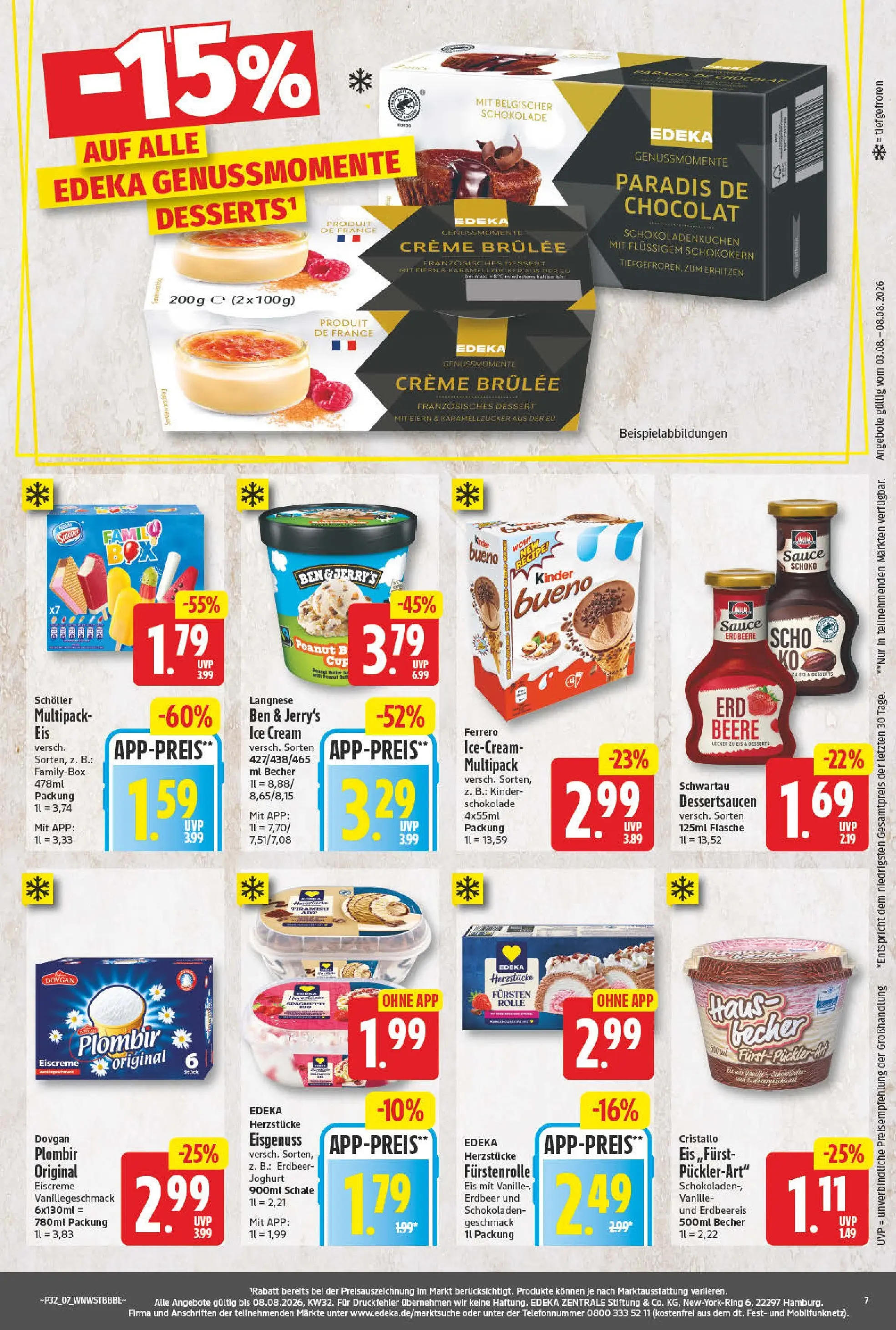 Angebote - Wochenangebote (ab 03.08.2026) zum Blättern | Seite: 7 | Produkte: Langnese, Schokolade, Eiscreme, Eis