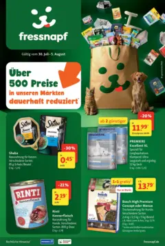 Fressnapf - Fressnapf: über 500 Preise dauerhaft im Markt reduziert! ab 30.07.2026 gültig