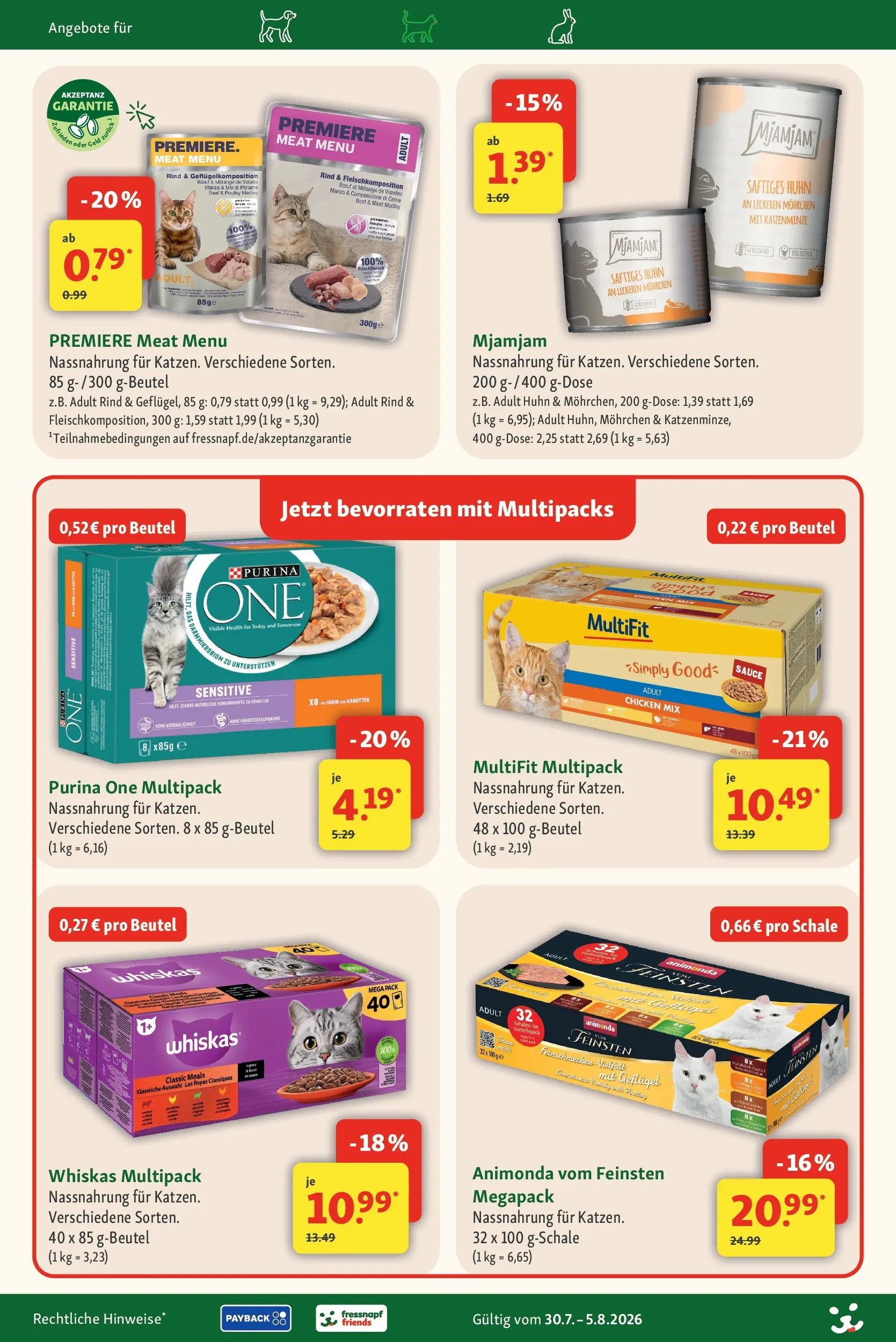 Fressnapf - Fressnapf: über 500 Preise dauerhaft im Markt reduziert! (ab 30.07.2026) zum Blättern | Seite: 12 | Produkte: Purina one, Whiskas