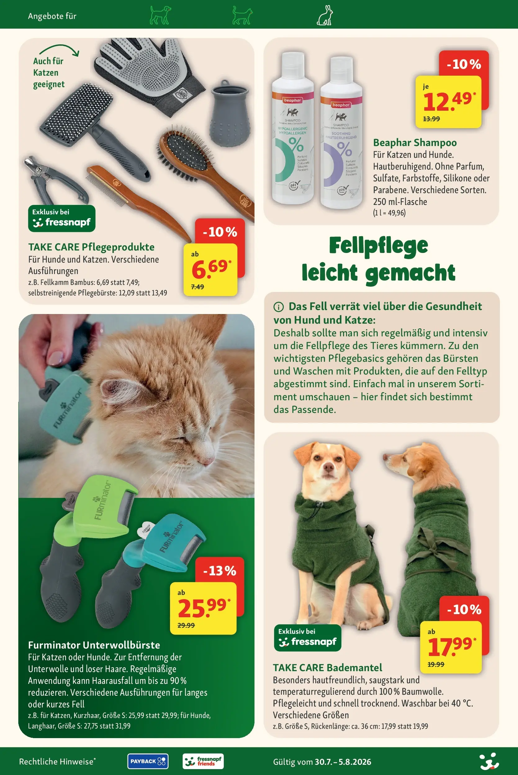 Fressnapf - Fressnapf: über 500 Preise dauerhaft im Markt reduziert! (ab 30.07.2026) zum Blättern | Seite: 15 | Produkte: Shampoo, Bademantel