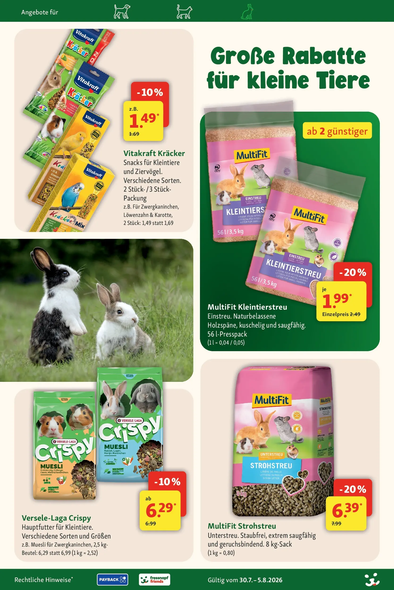 Fressnapf - Fressnapf: über 500 Preise dauerhaft im Markt reduziert! (ab 30.07.2026) zum Blättern | Seite: 22 | Produkte: Kaninchen, Karotte