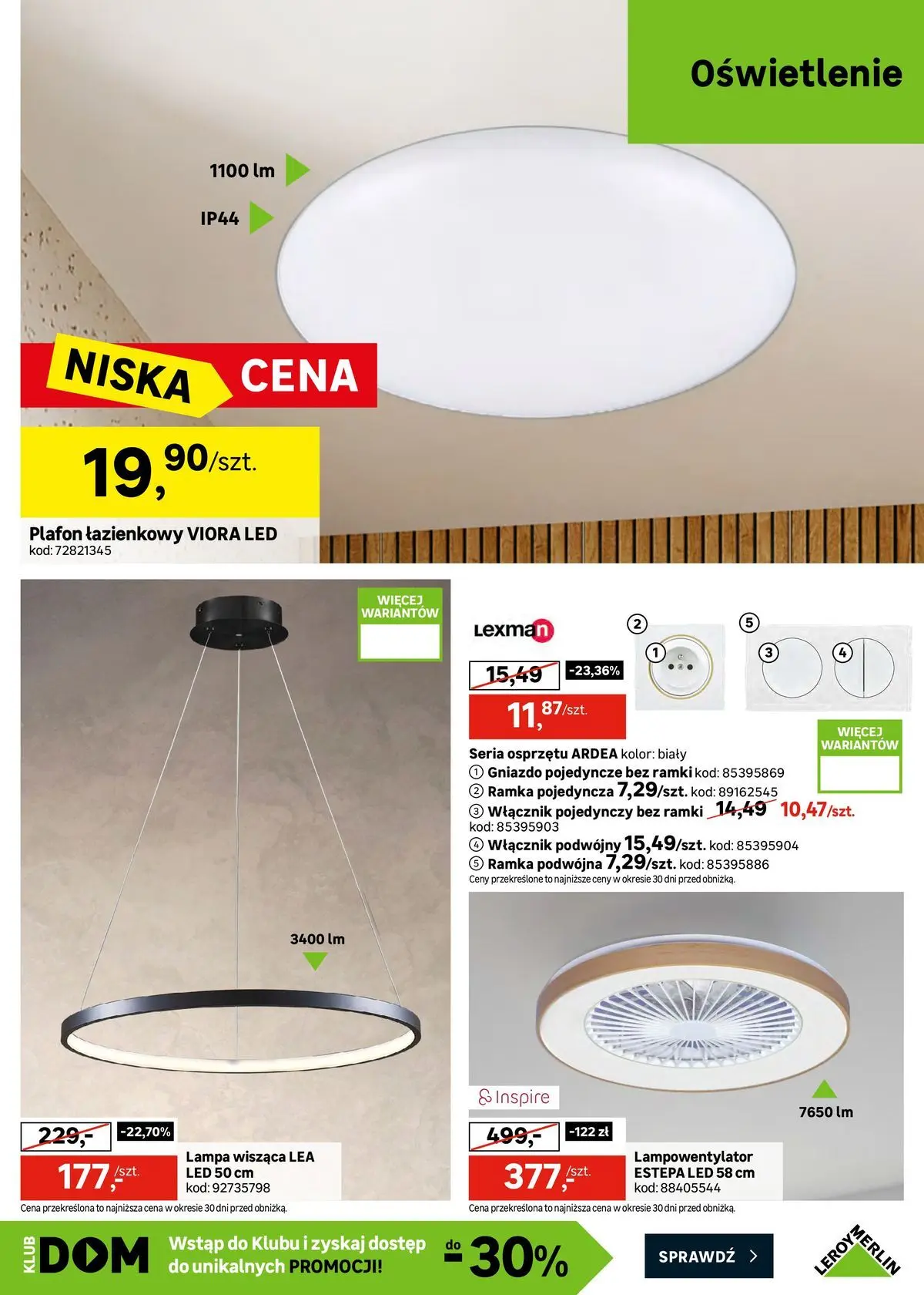 Leroy Merlin - Udany remont z Leroy Merlin! od (29.07.2026 - 11.08.2026) | Strona: 11 | Produkty: Lampa, Ramka