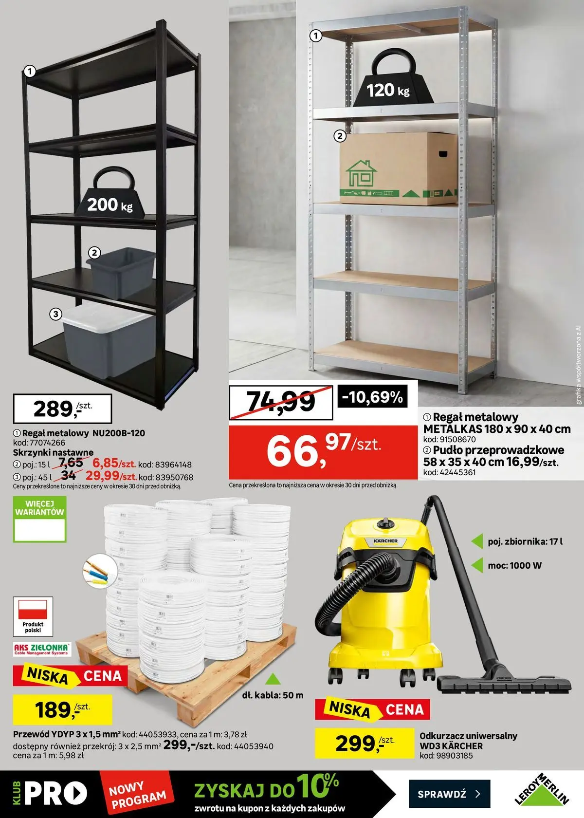 Leroy Merlin - Udany remont z Leroy Merlin! od (29.07.2026 - 11.08.2026) | Strona: 25 | Produkty: Regał metalowy, Odkurzacz, Regał