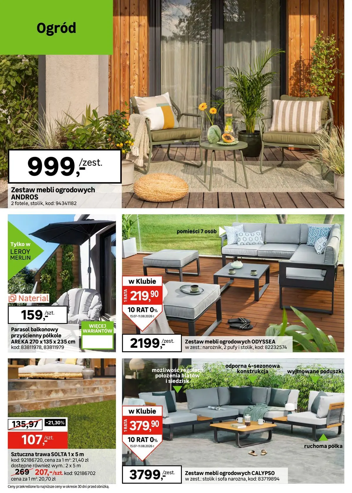 Leroy Merlin - Udany remont z Leroy Merlin! od (29.07.2026 - 11.08.2026) | Strona: 28 | Produkty: Parasol, Sofa, Półka