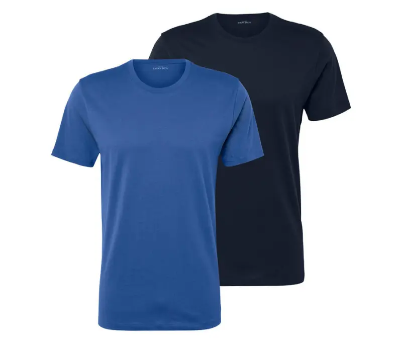 2 T-Shirts, navy, blau