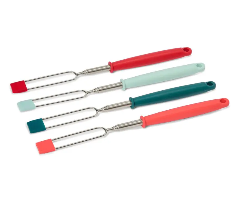 4 Teleskop-Grill-Gabeln