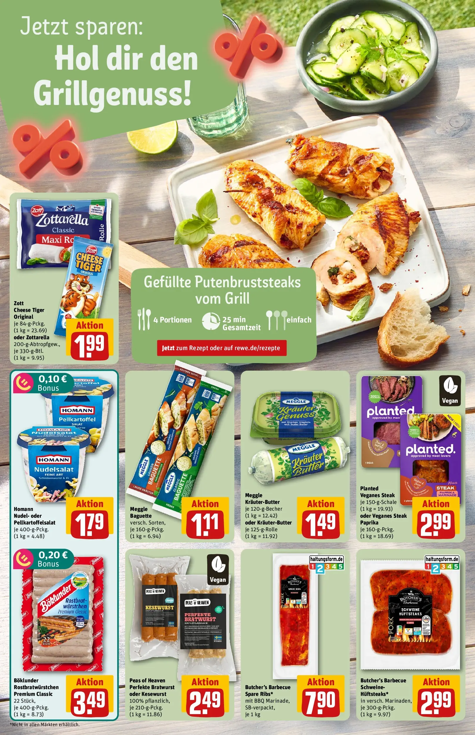 REWE Prospekt ab 03.08.2026 zum Blättern » Angebote | Seite: 4 | Produkte: Grill, Baguette, Steak, Salat