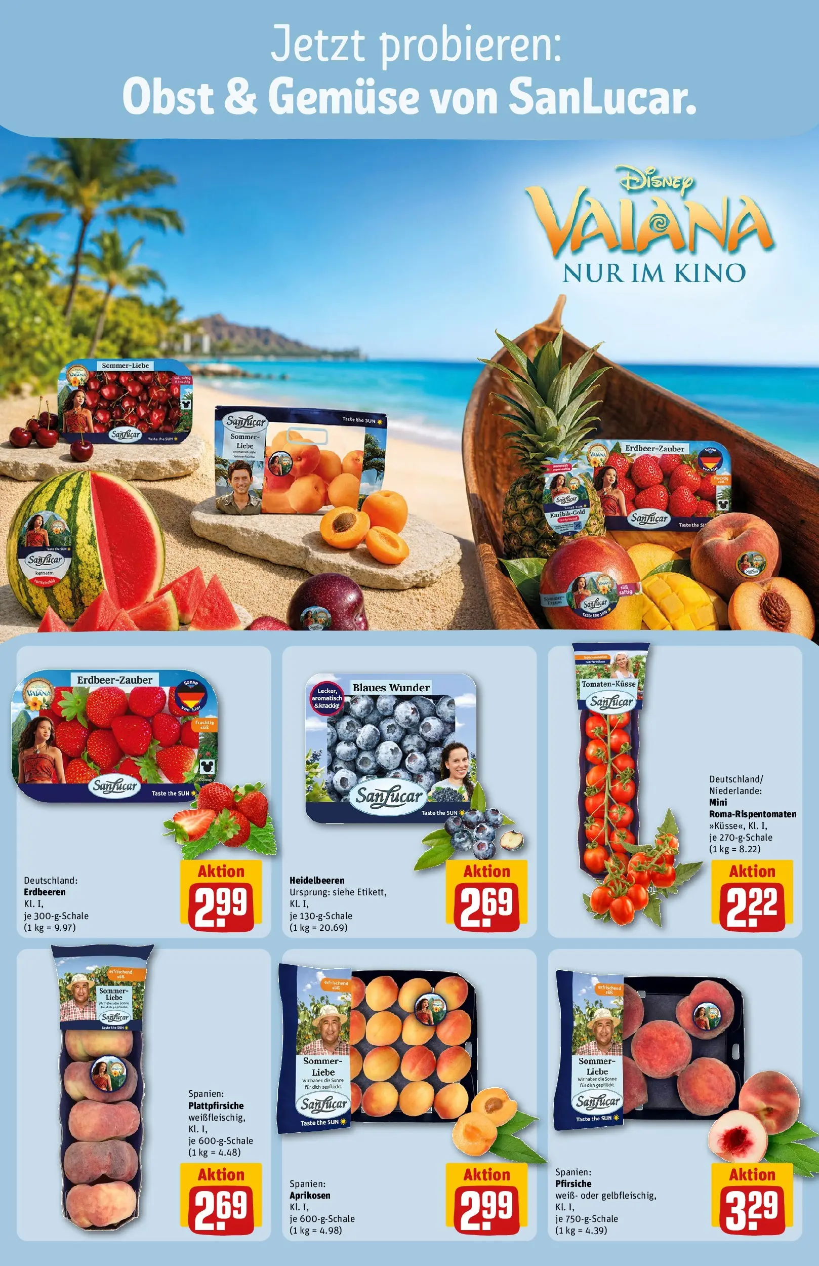 REWE Prospekt ab 03.08.2026 zum Blättern » Angebote | Seite: 8 | Produkte: Heidelbeeren, Gemüse, Obst, Erdbeeren