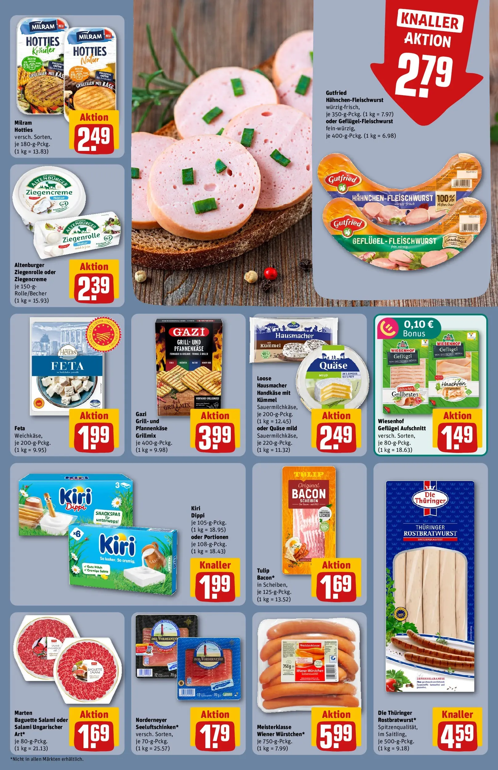 REWE Prospekt ab 03.08.2026 zum Blättern » Angebote | Seite: 13 | Produkte: Milch, Baguette, Milram, Salami