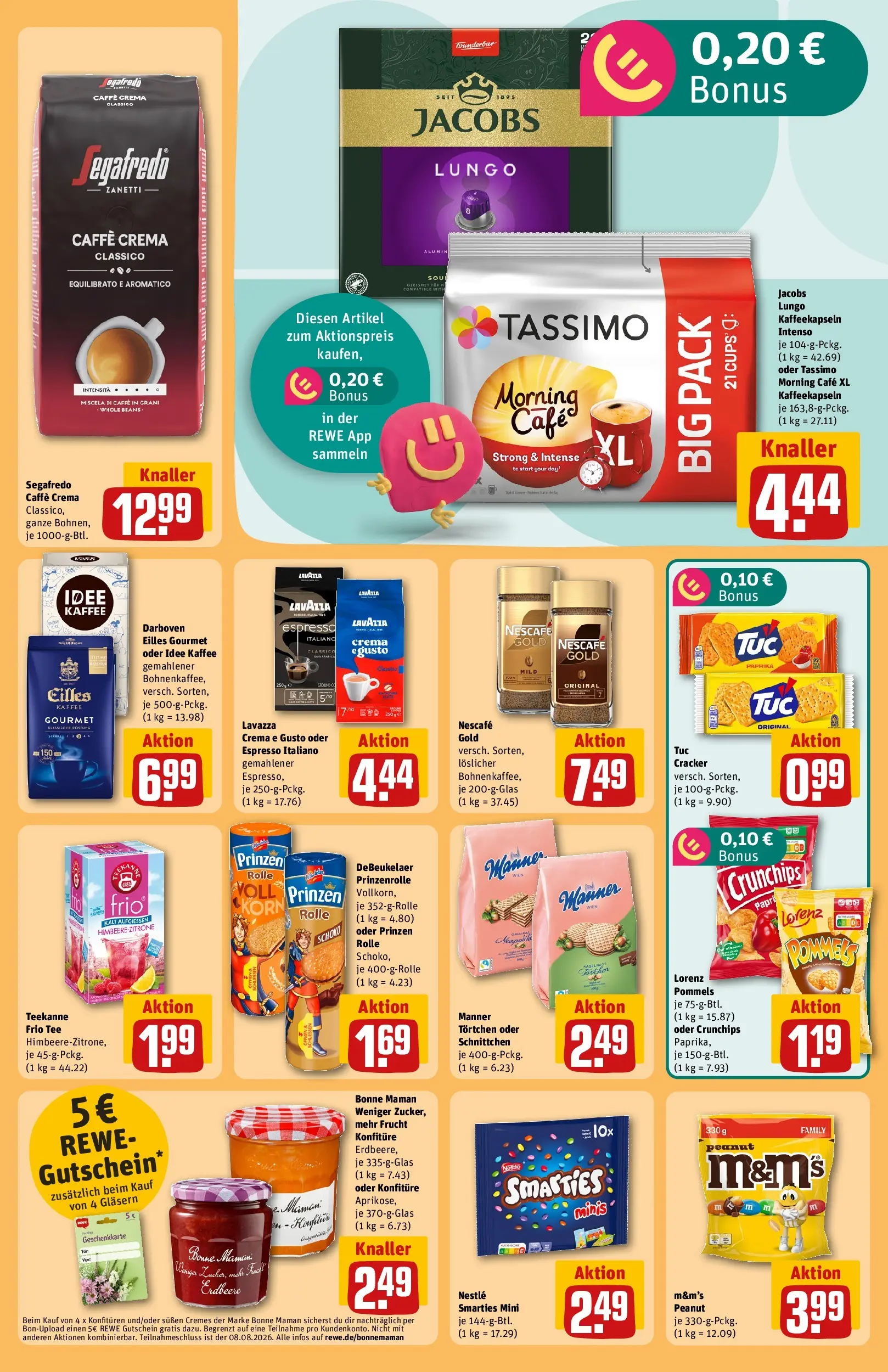 REWE Prospekt ab 03.08.2026 zum Blättern » Angebote | Seite: 25 | Produkte: Idee kaffee, Smarties, M&M's, Tassimo