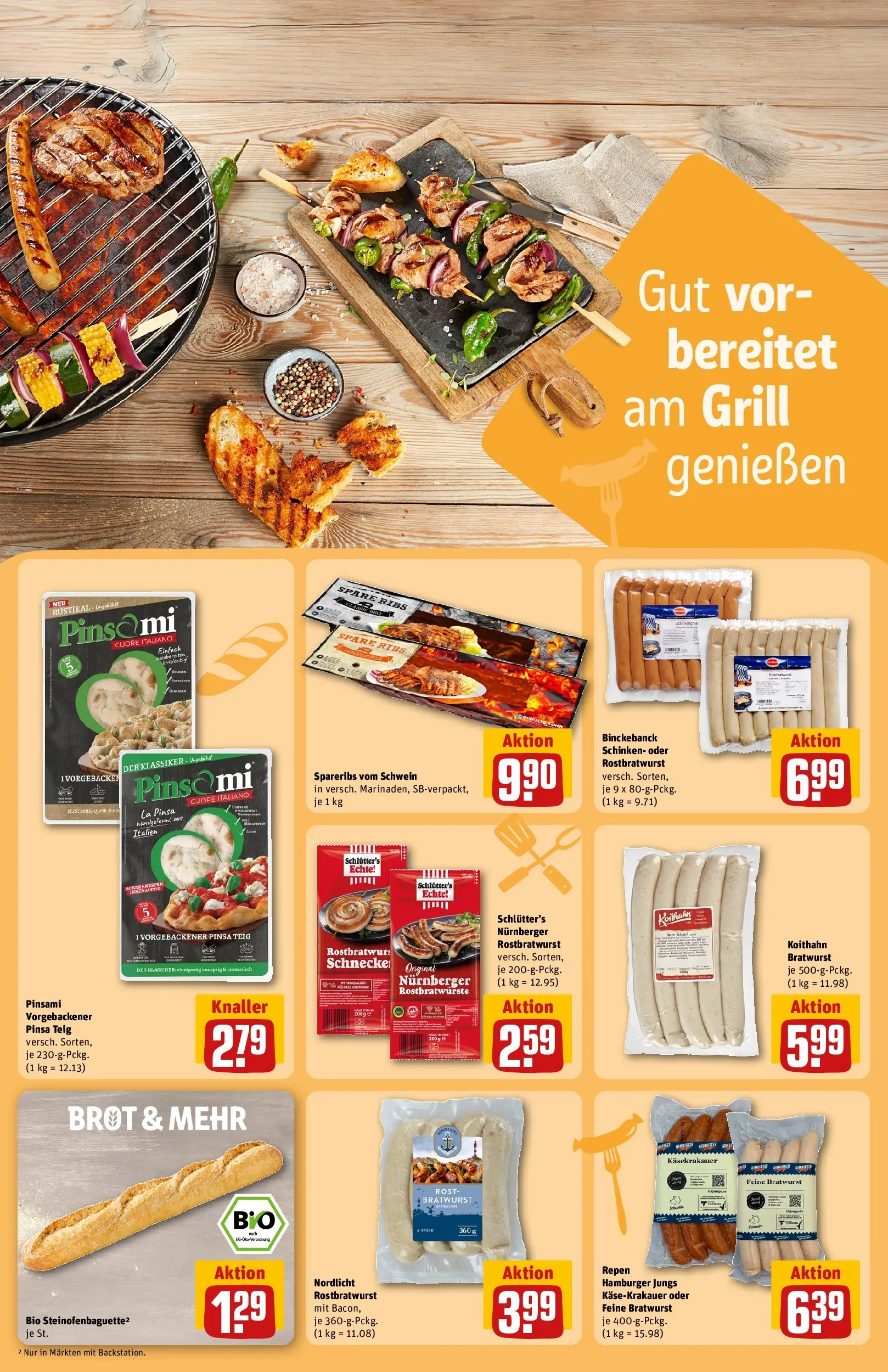 REWE Prospekt ab 03.08.2026 zum Blättern » Angebote | Seite: 19 | Produkte: Grill, Bratwurst, Spare ribs, Schinken