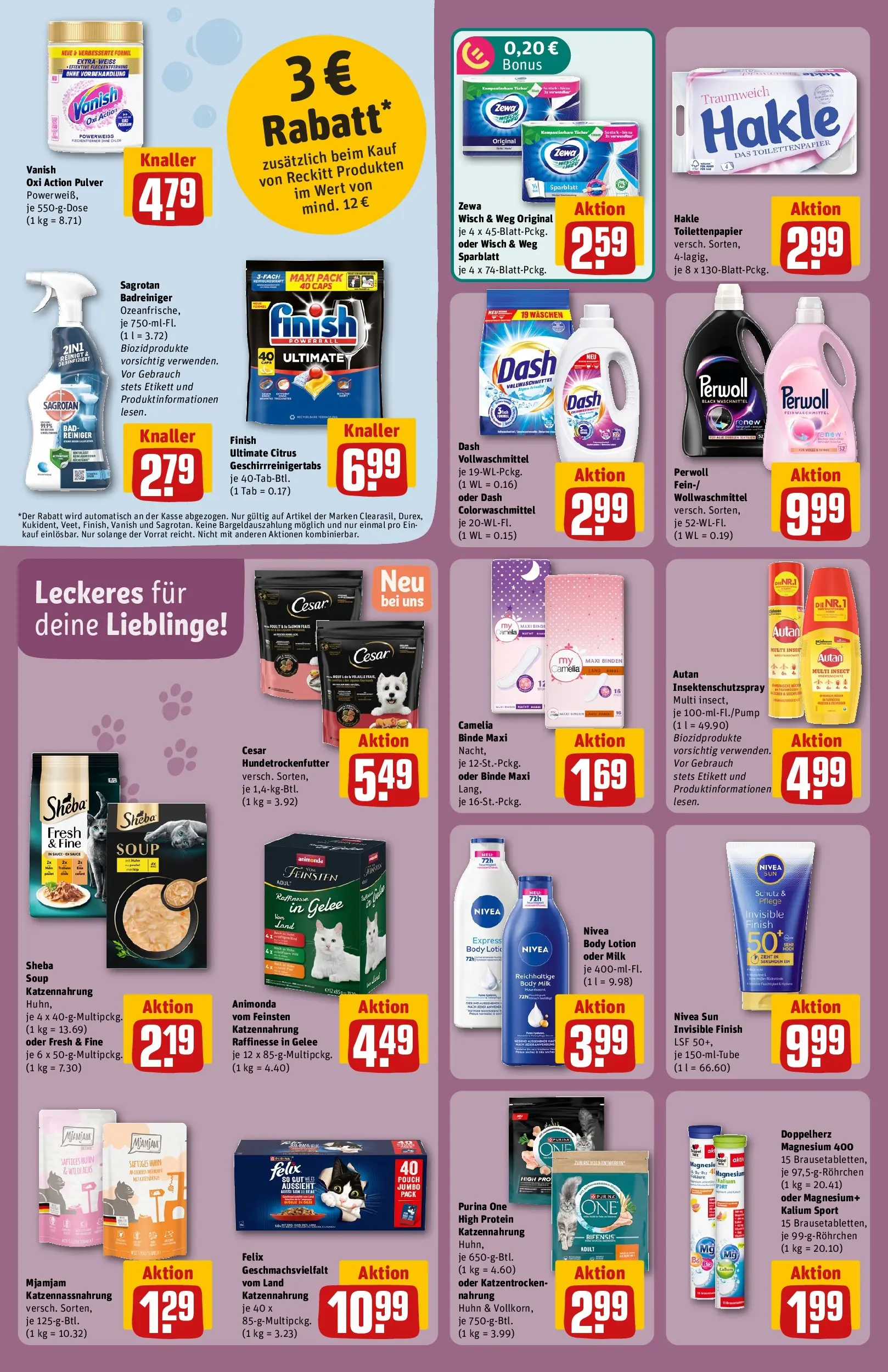 REWE Prospekt ab 03.08.2026 zum Blättern » Angebote | Seite: 26 | Produkte: Purina one, Bad, Finish, Toilettenpapier