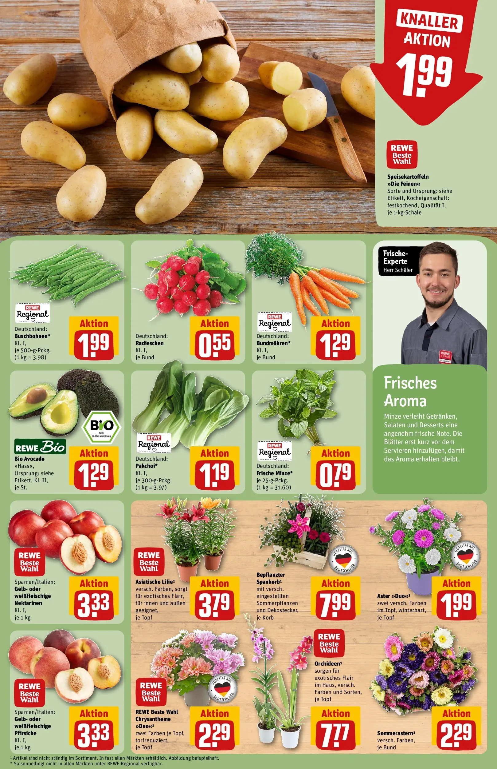 REWE Prospekt ab 03.08.2026 zum Blättern » Angebote | Seite: 7 | Produkte: Nektarinen, Korb, Avocado
