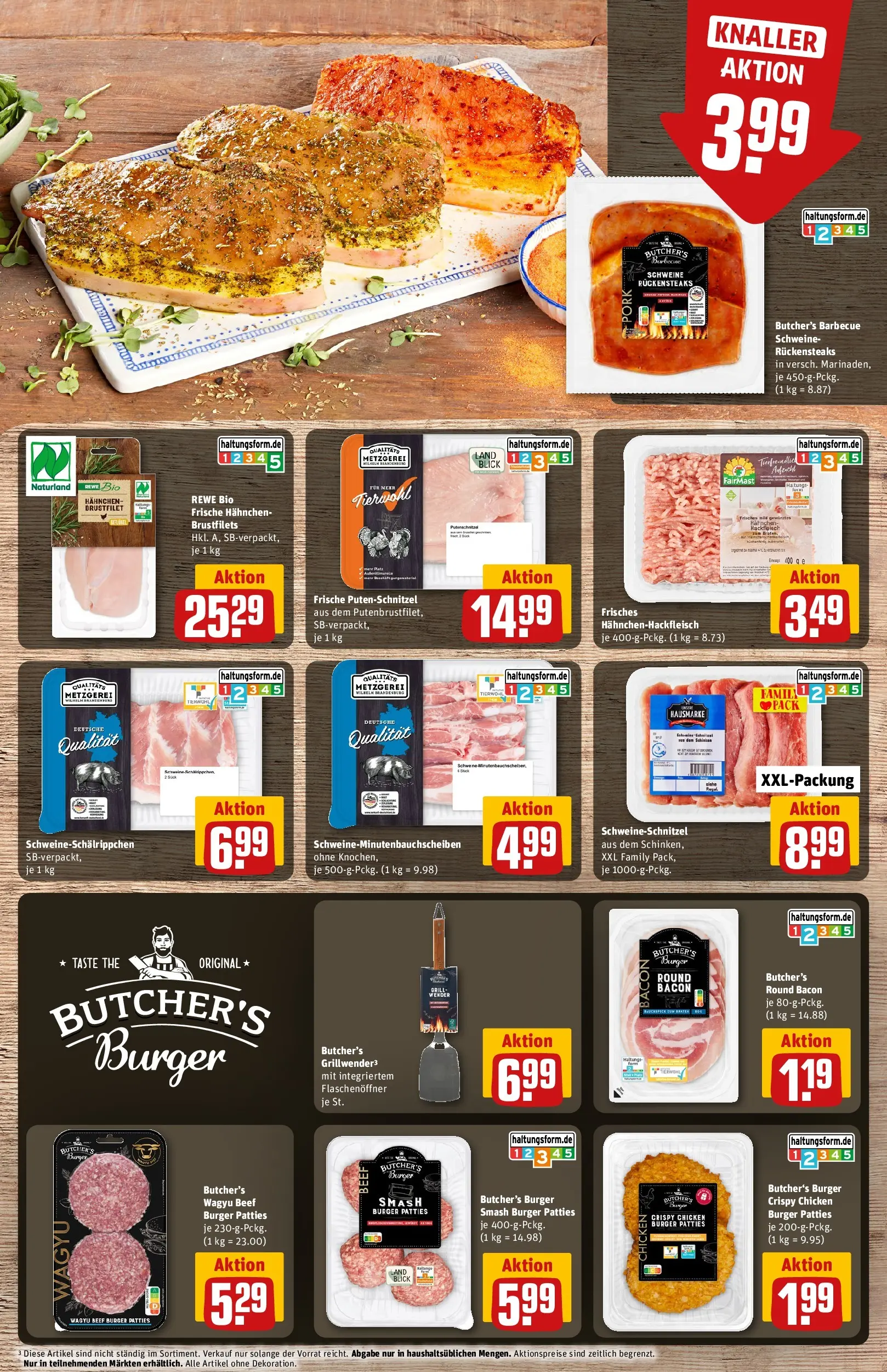 REWE Prospekt ab 03.08.2026 zum Blättern » Angebote | Seite: 9 | Produkte: Grill, Hahnchen, Burger, Putenschnitzel