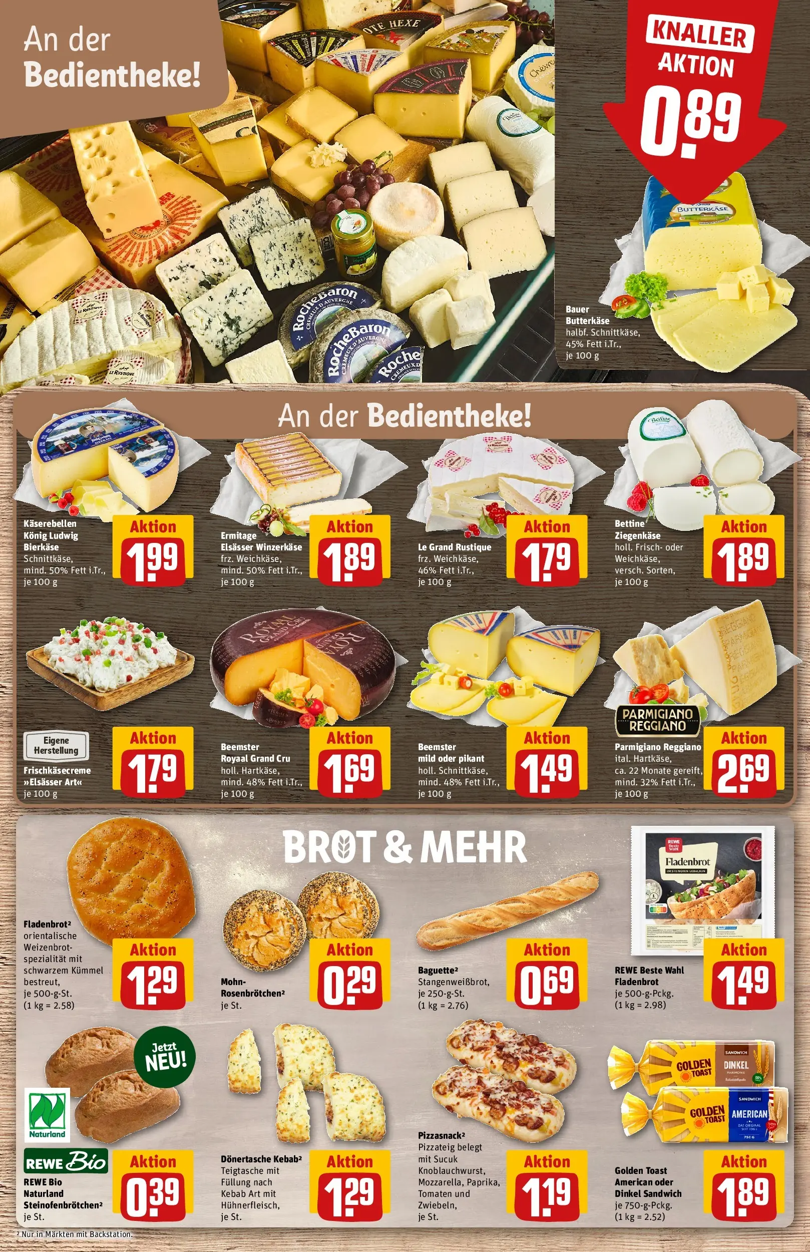 REWE Prospekt ab 03.08.2026 zum Blättern » Angebote | Seite: 11 | Produkte: Toast, Ziegenkäse, Tomaten, Brot