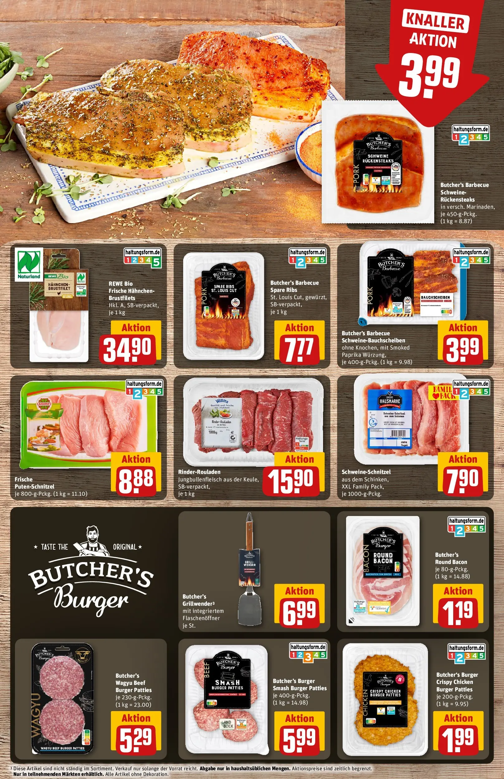 REWE Prospekt ab 03.08.2026 zum Blättern » Angebote | Seite: 9 | Produkte: Grill, Spare ribs, Burger, Schnitzel
