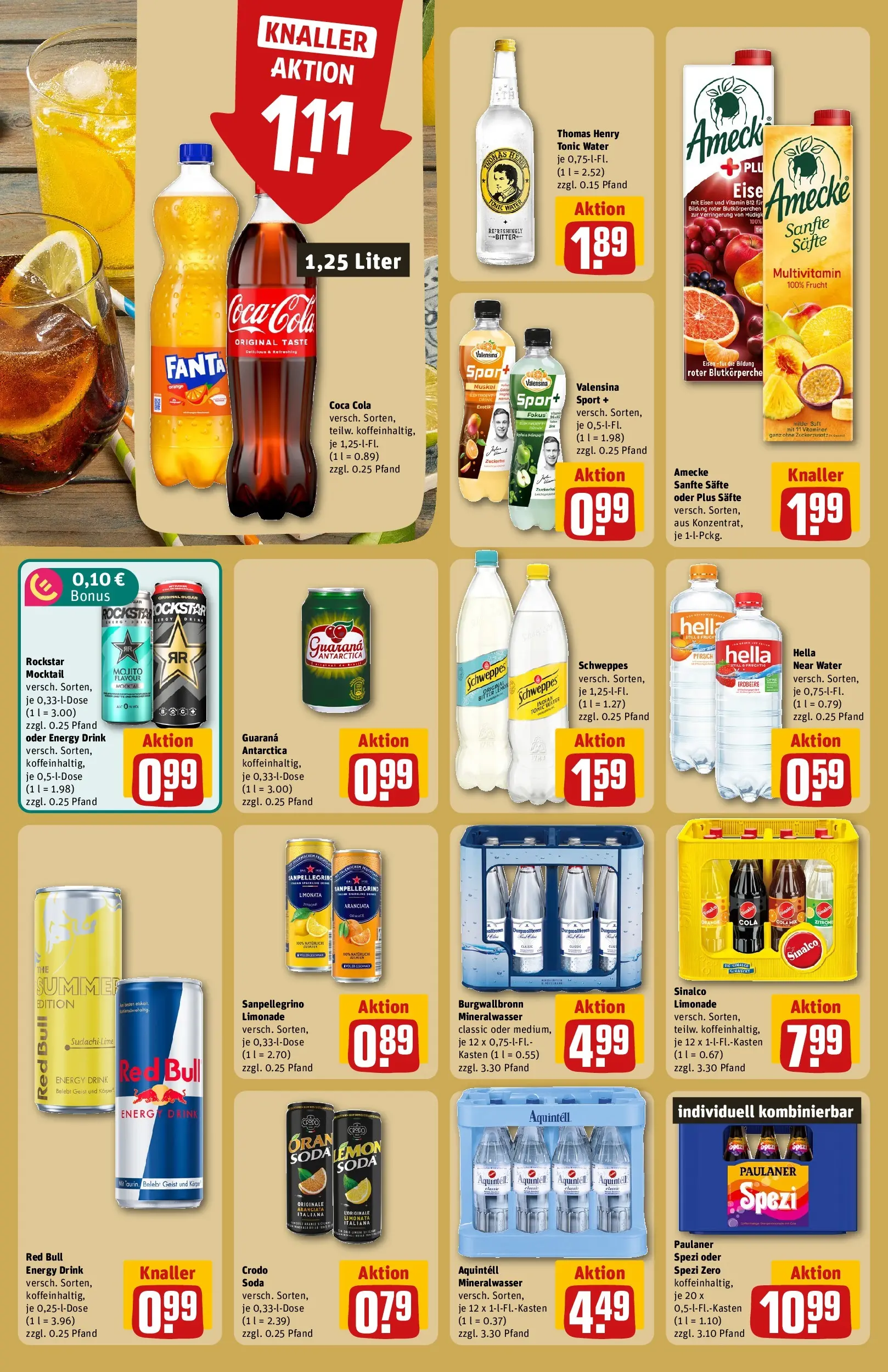 REWE Prospekt ab 03.08.2026 zum Blättern » Angebote | Seite: 16 | Produkte: Rockstar, Schweppes, Mineralwasser, Valensina