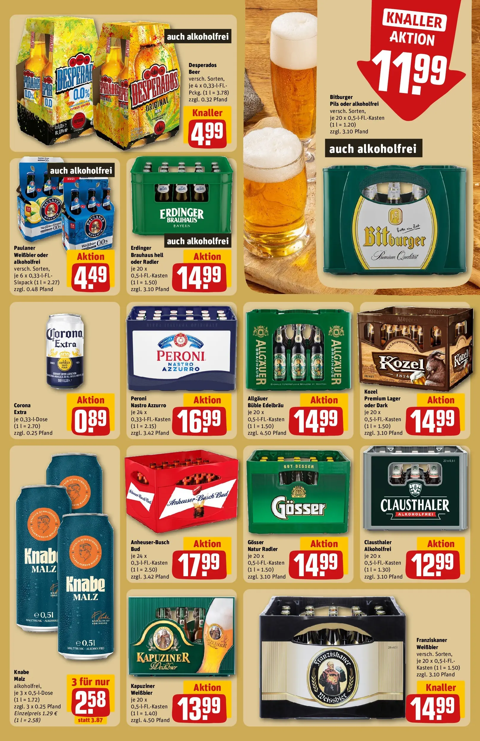 REWE Prospekt ab 03.08.2026 zum Blättern » Angebote | Seite: 21 | Produkte: Bitburger, Pils, Radler, Desperados