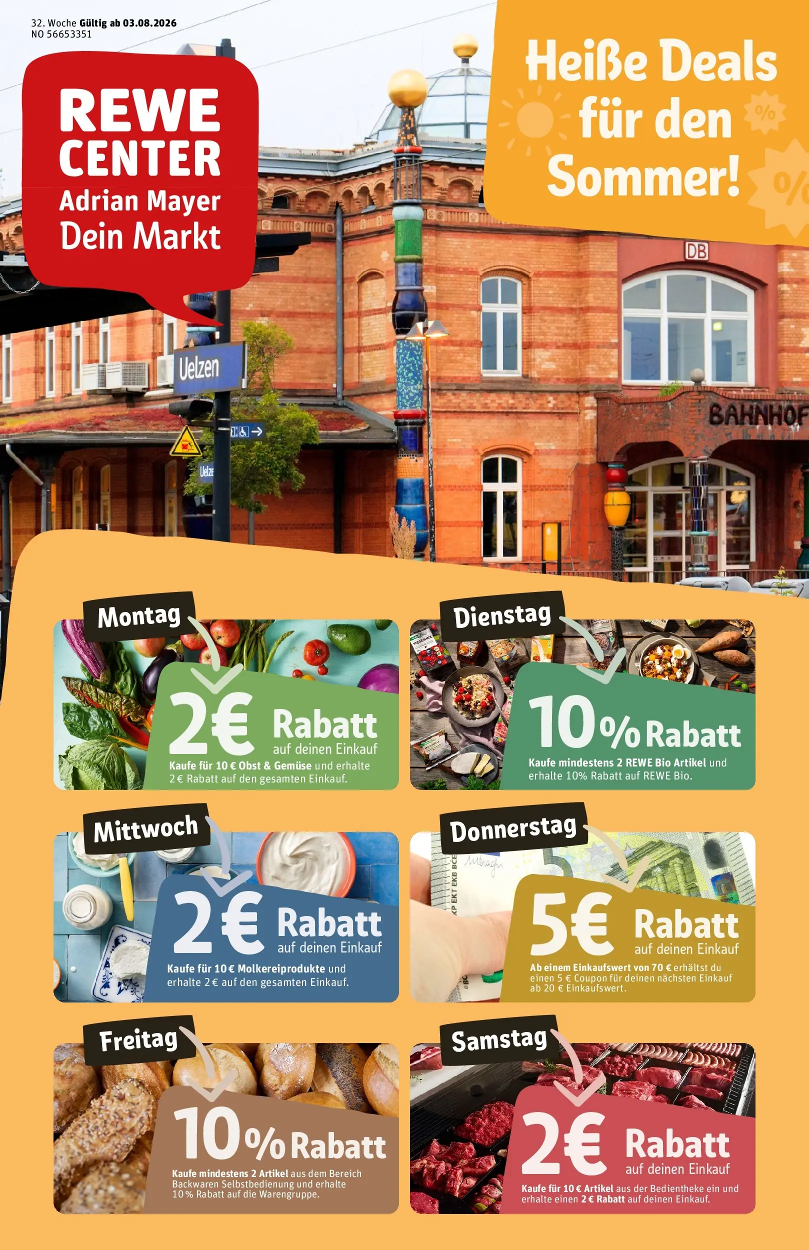 REWE Prospekt ab 03.08.2026 zum Blättern » Angebote | Seite: 1 | Produkte: Gemüse, Obst
