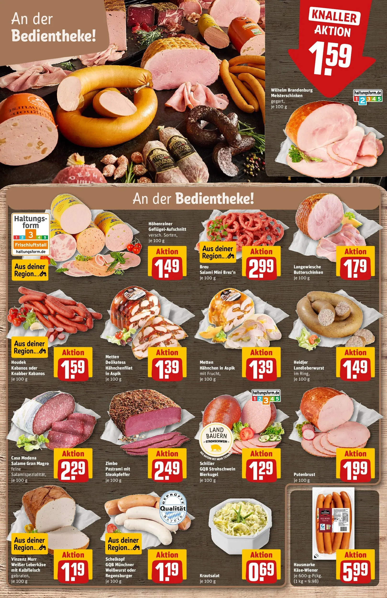 REWE Prospekt ab 03.08.2026 zum Blättern » Angebote | Seite: 10 | Produkte: Hahnchen, Weißwurst, Salami, Leberkase