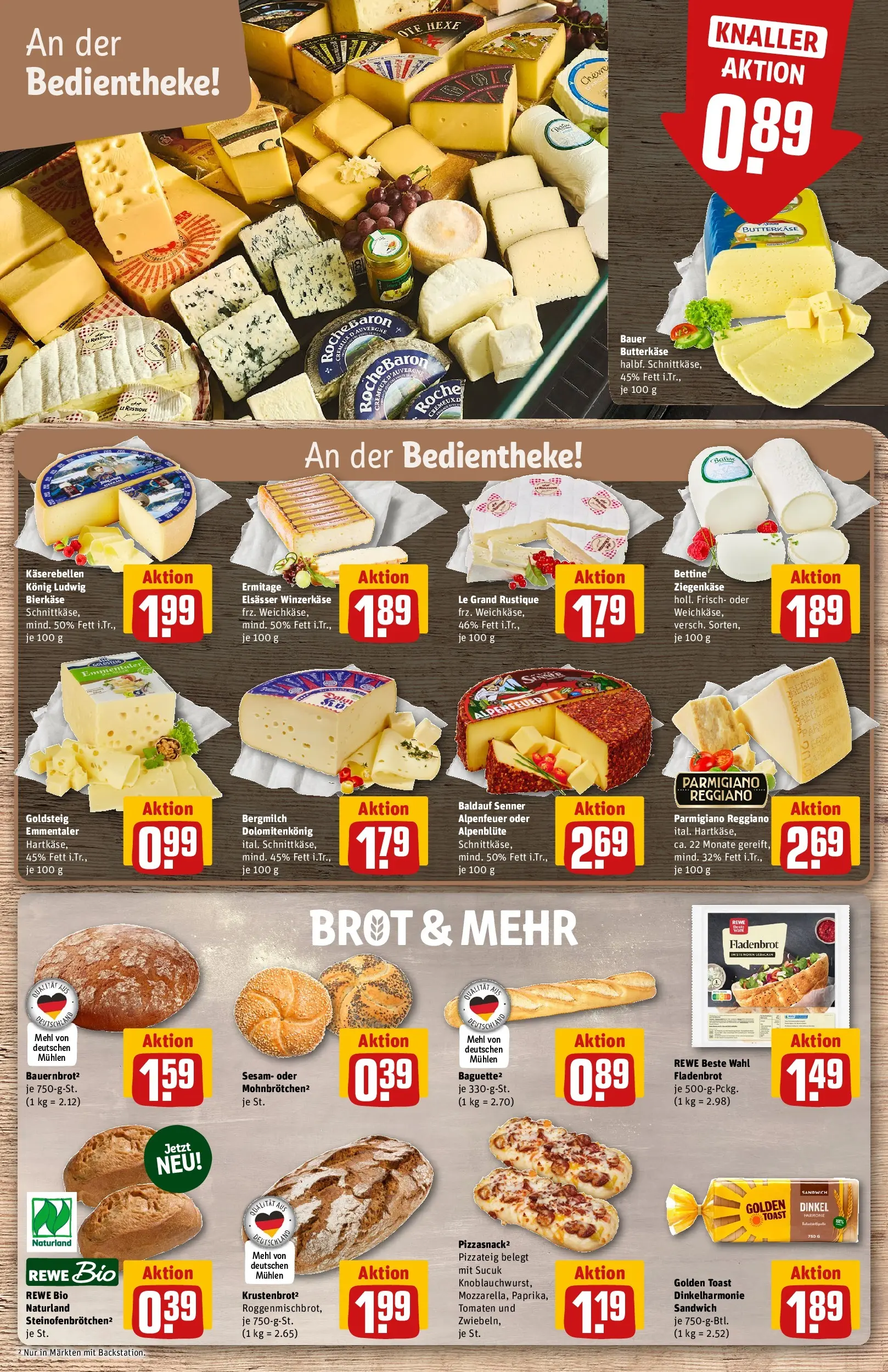 REWE Prospekt ab 03.08.2026 zum Blättern » Angebote | Seite: 11 | Produkte: Mehl, Toast, Ziegenkäse, Tomaten
