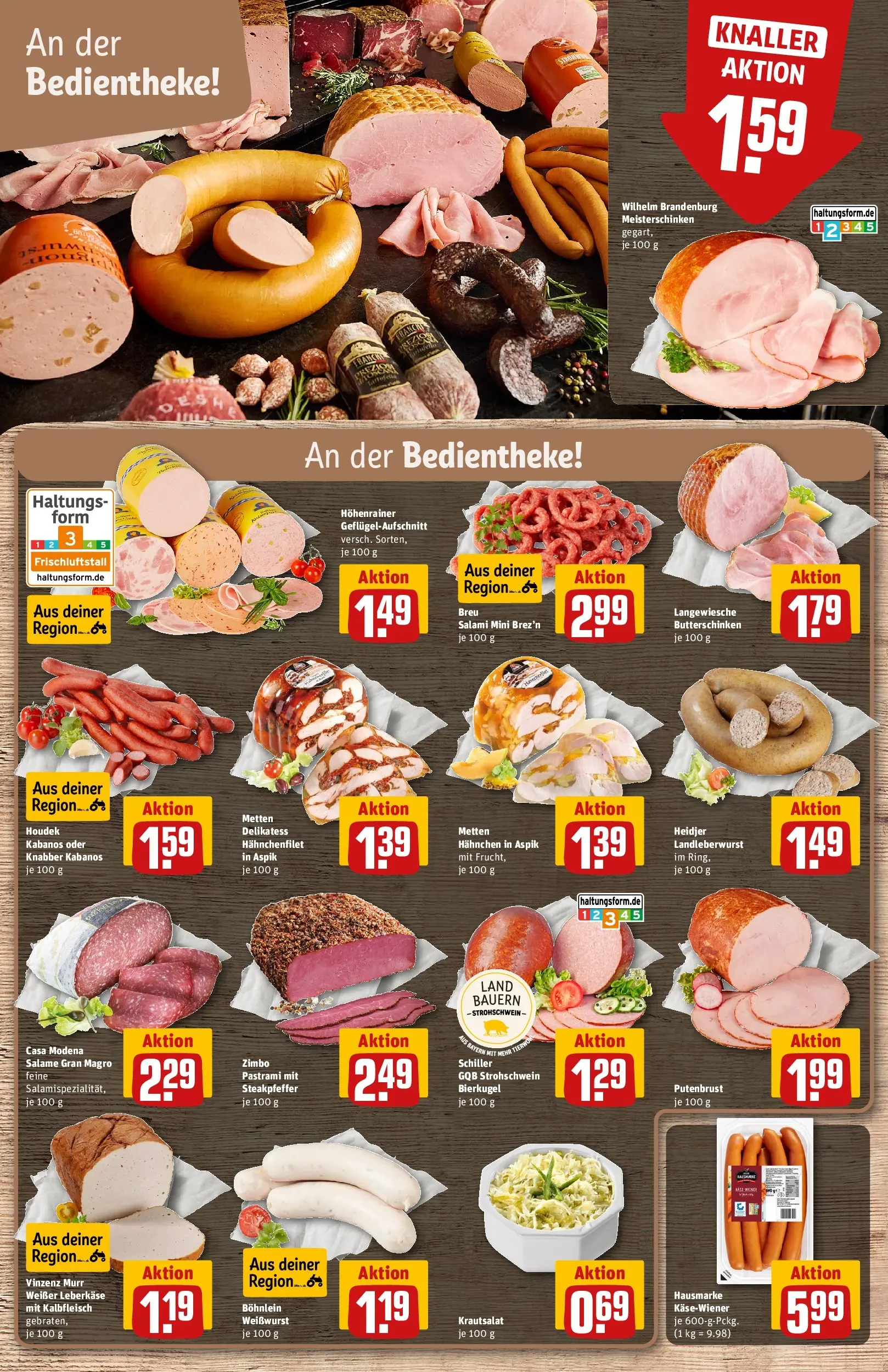 REWE Prospekt ab 03.08.2026 zum Blättern » Angebote | Seite: 10 | Produkte: Hahnchen, Weißwurst, Salami, Leberkase