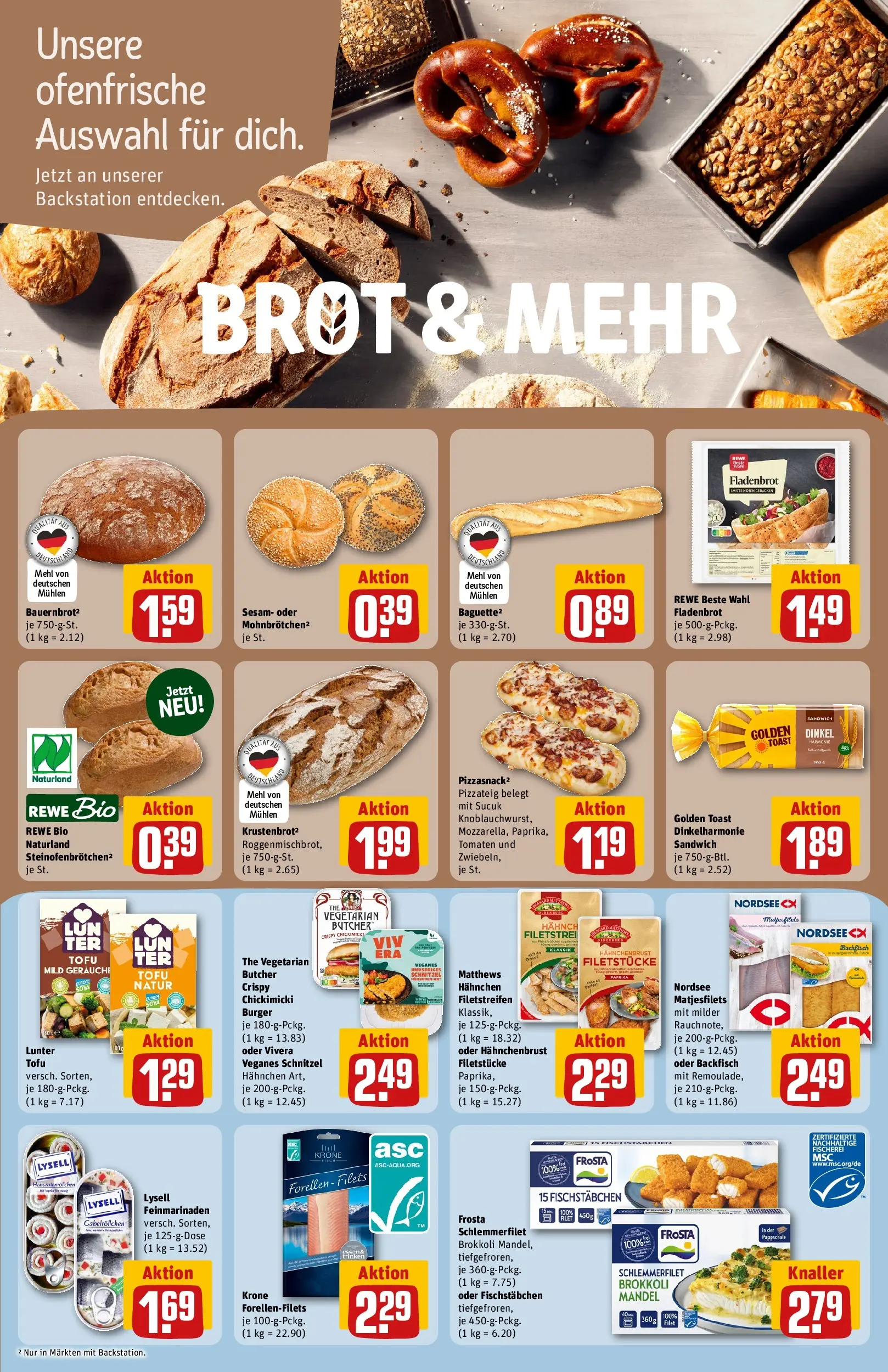 REWE Prospekt ab 03.08.2026 zum Blättern » Angebote | Seite: 12 | Produkte: Hahnchen, Mehl, Toast, Burger