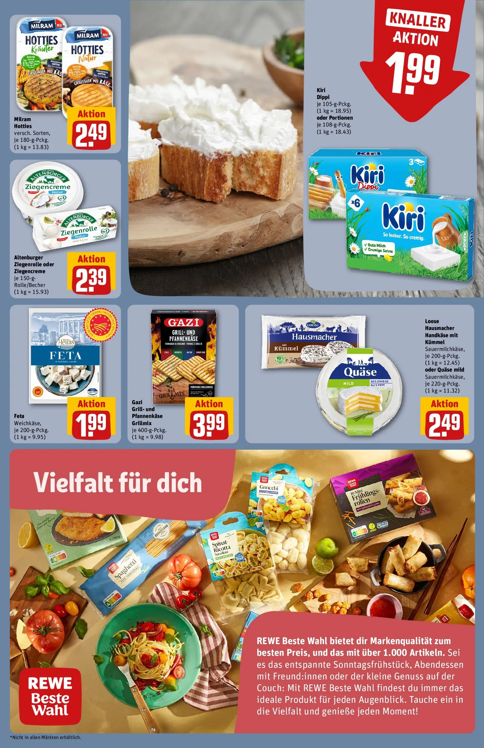 REWE Prospekt ab 03.08.2026 zum Blättern » Angebote | Seite: 13 | Produkte: Grill, Käse, Milram, Sahne