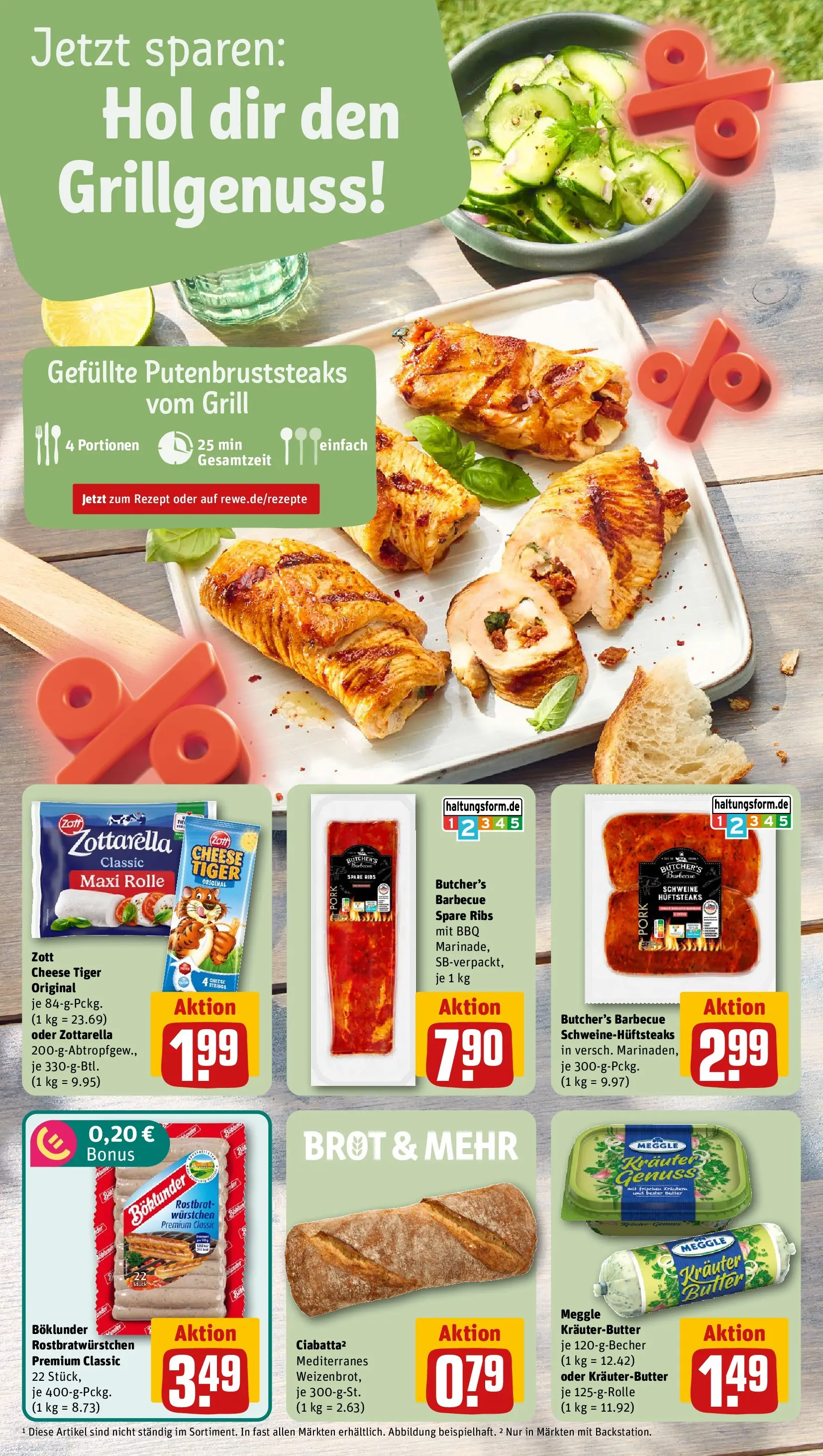 REWE Prospekt ab 03.08.2026 zum Blättern » Angebote | Seite: 4 | Produkte: Grill, Butter, Spare ribs, Kräuterbutter
