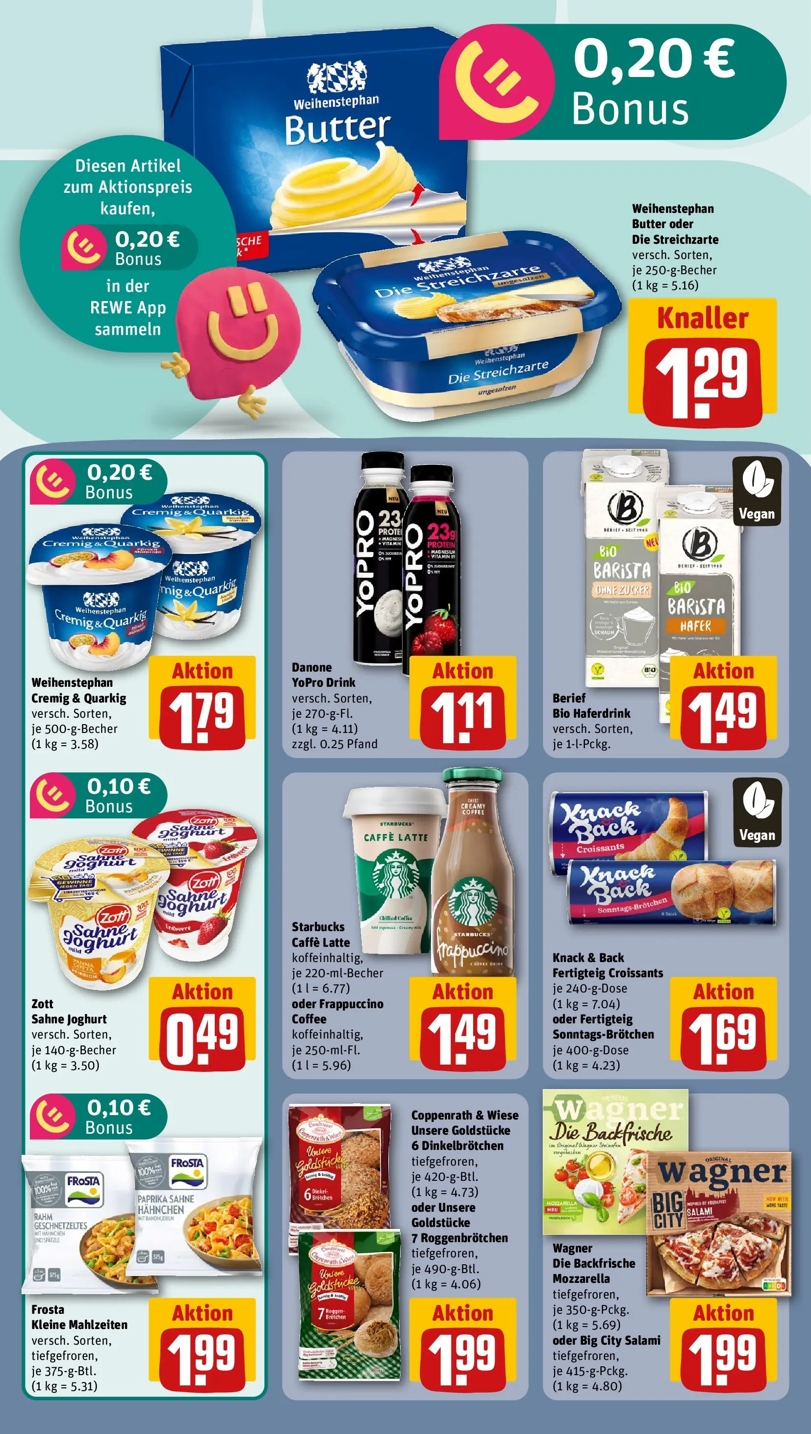 REWE Prospekt ab 03.08.2026 zum Blättern » Angebote | Seite: 10 | Produkte: Hahnchen, Joghurt, Salami, Sahne