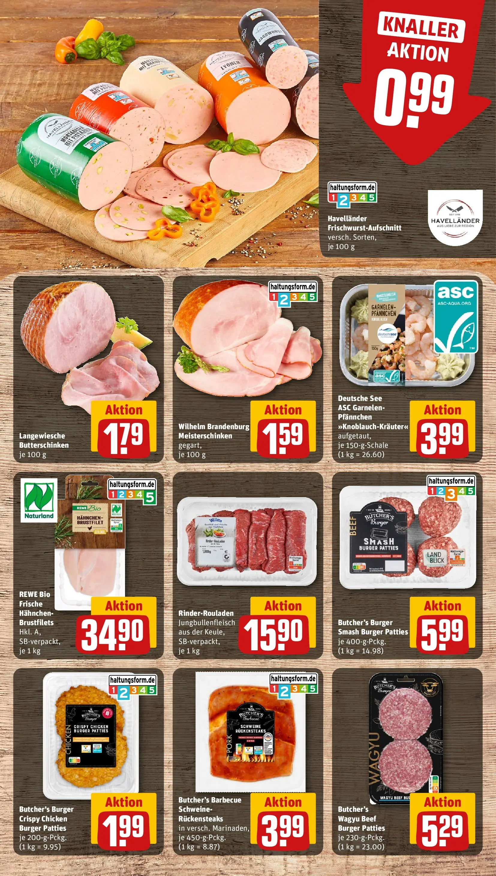 REWE Prospekt ab 03.08.2026 zum Blättern » Angebote | Seite: 8 | Produkte: Rinderrouladen, Burger, Garnelen, Knoblauch