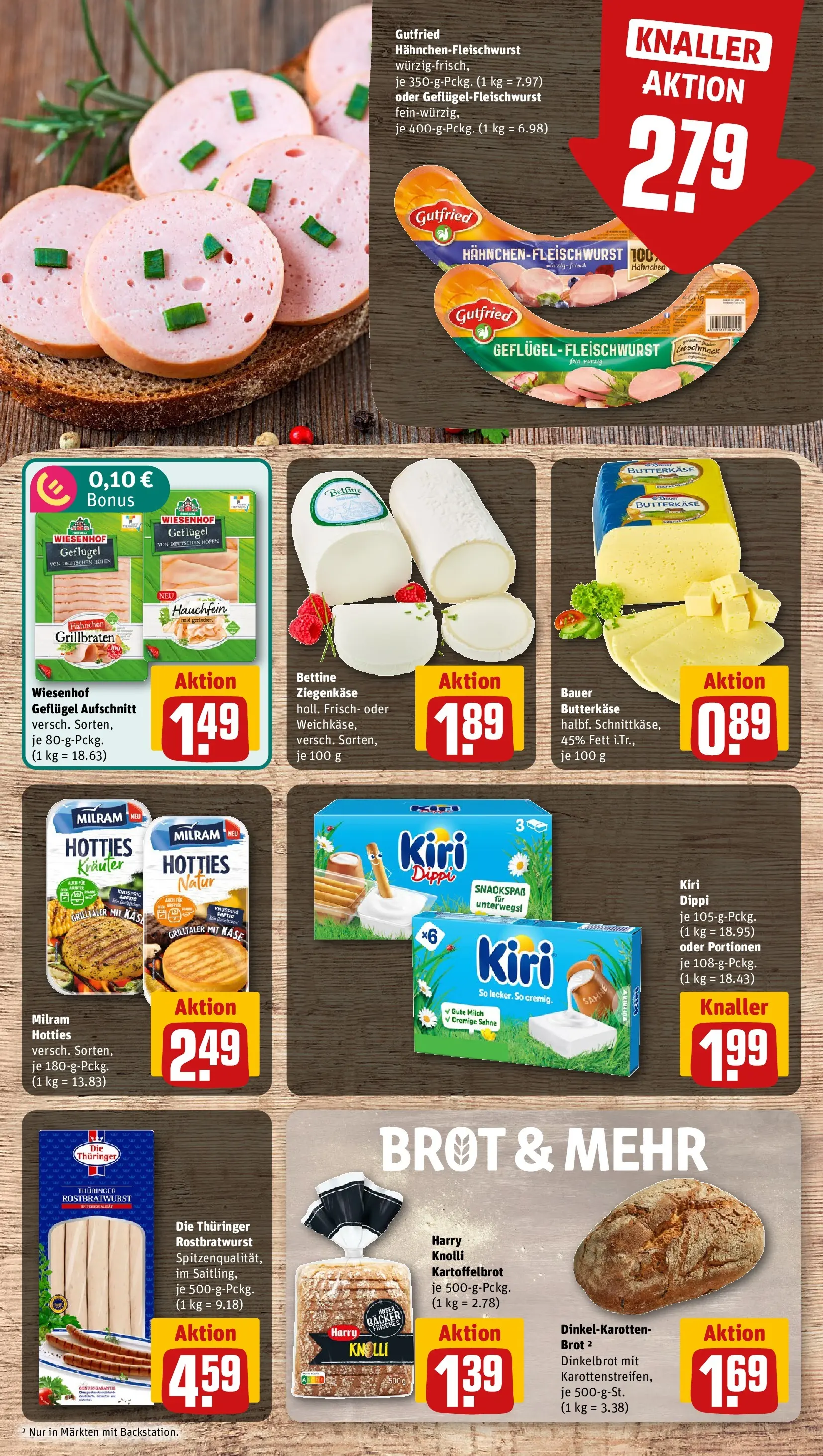 REWE Prospekt ab 03.08.2026 zum Blättern » Angebote | Seite: 9 | Produkte: Hahnchen, Käse, Ziegenkäse, Milram