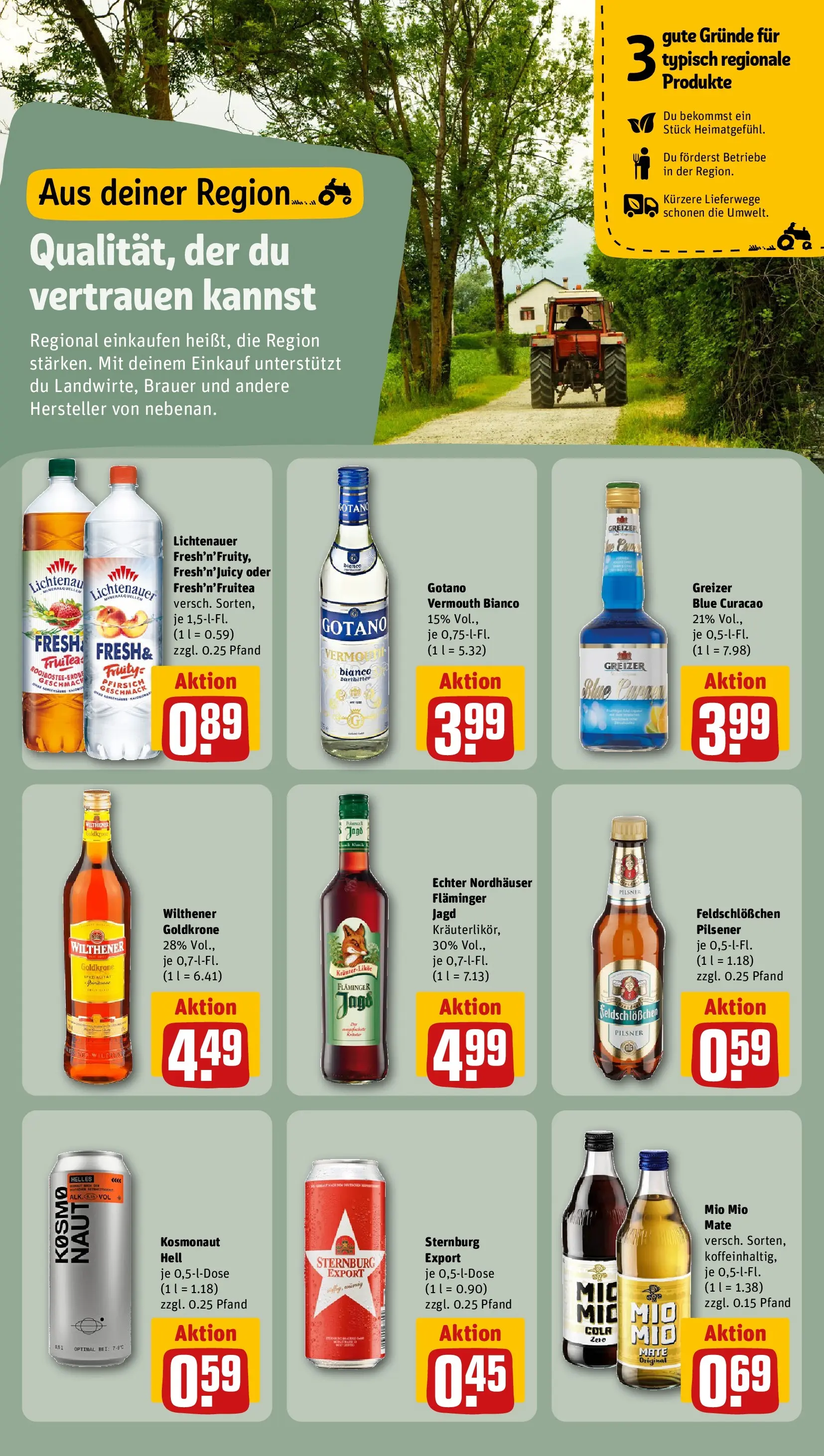 REWE Prospekt ab 03.08.2026 zum Blättern » Angebote | Seite: 15 | Produkte: Cola, Likör, Mio mio mate, Pfirsich