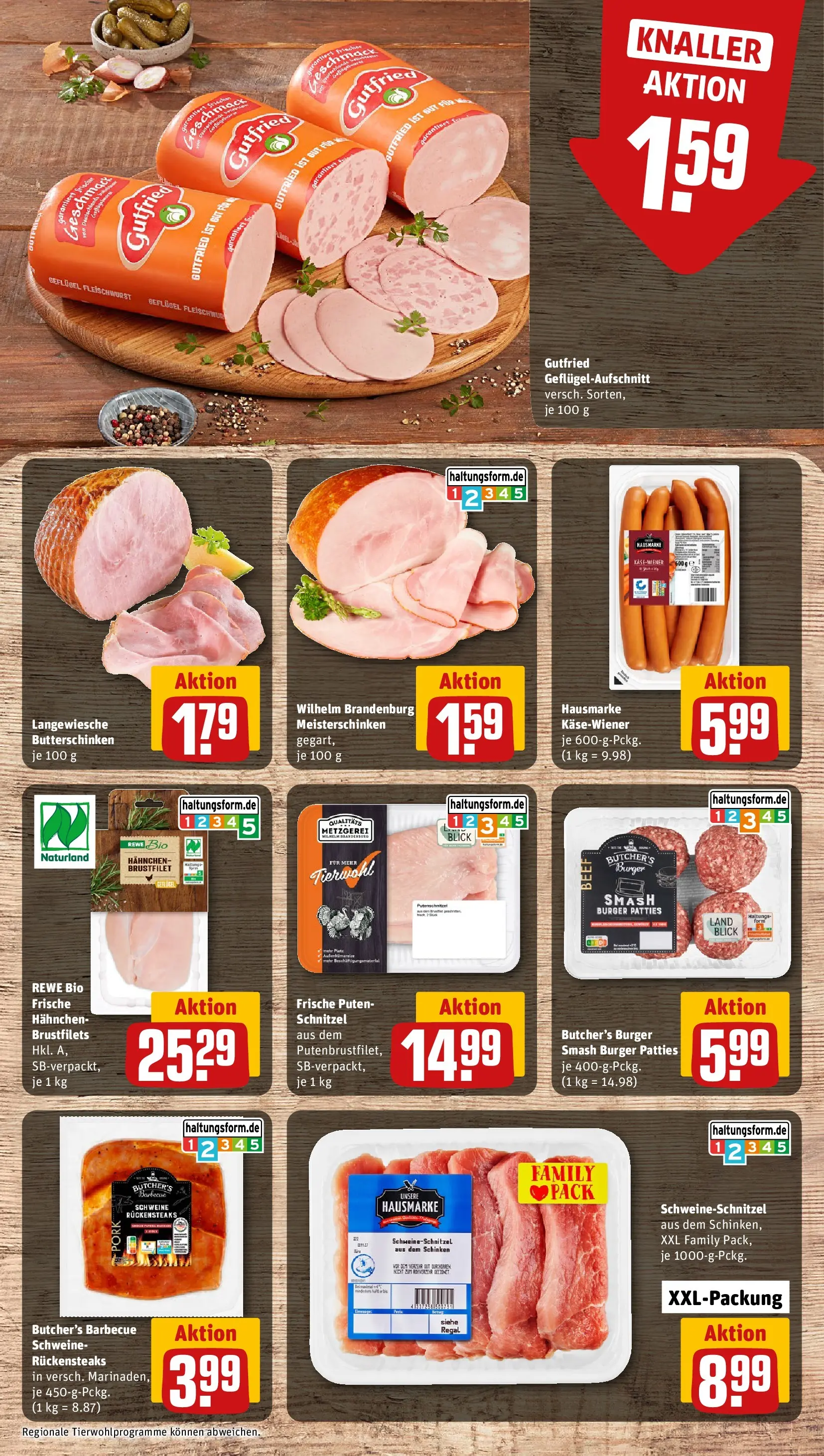 REWE Prospekt ab 03.08.2026 zum Blättern » Angebote | Seite: 8 | Produkte: Regal, Schnitzel, Putenschnitzel, Schinken