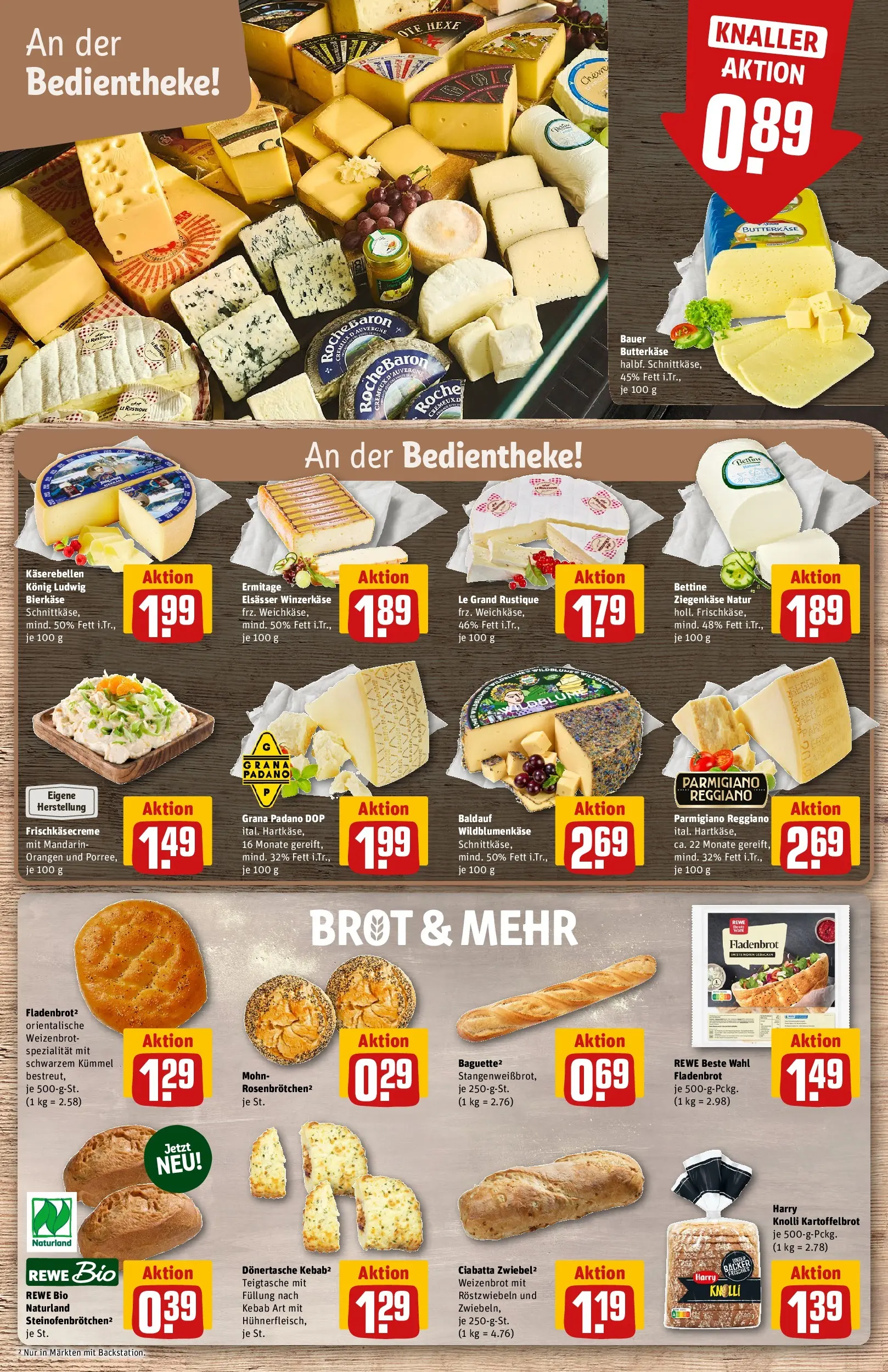 REWE Prospekt ab 03.08.2026 zum Blättern » Angebote | Seite: 11 | Produkte: Ziegenkäse, Orangen, Brot