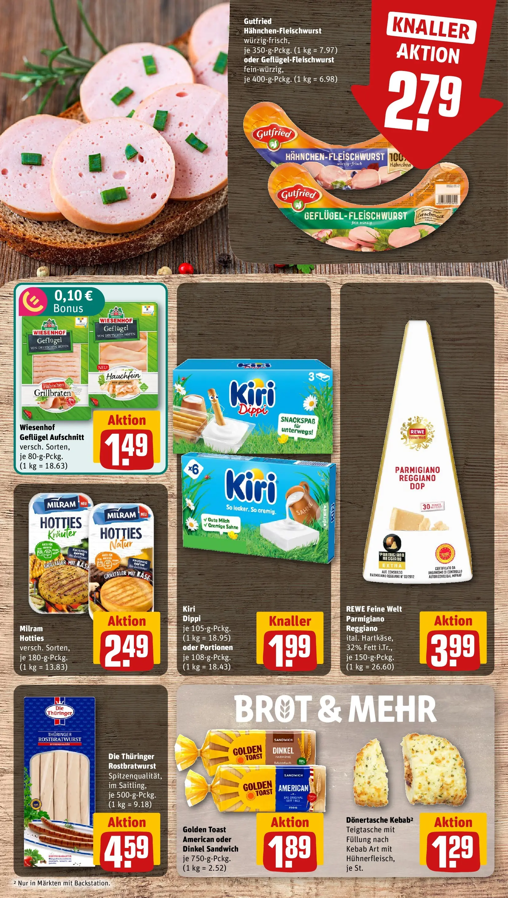 REWE Prospekt ab 03.08.2026 zum Blättern » Angebote | Seite: 9 | Produkte: Hahnchen, Toast, Milram, Sahne