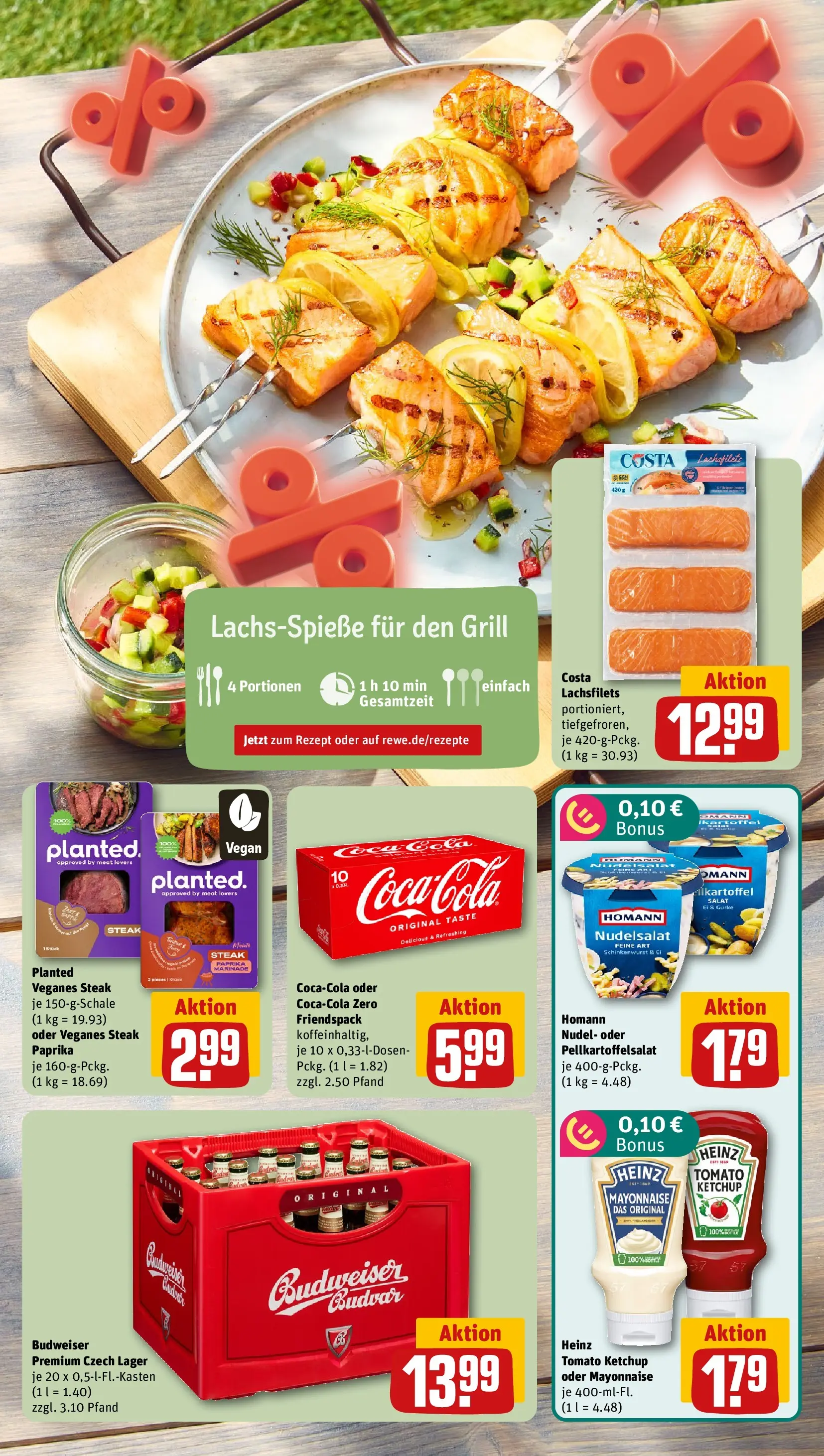 REWE Prospekt ab 03.08.2026 zum Blättern » Angebote | Seite: 5 | Produkte: Grill, Cola, Ketchup, Salat