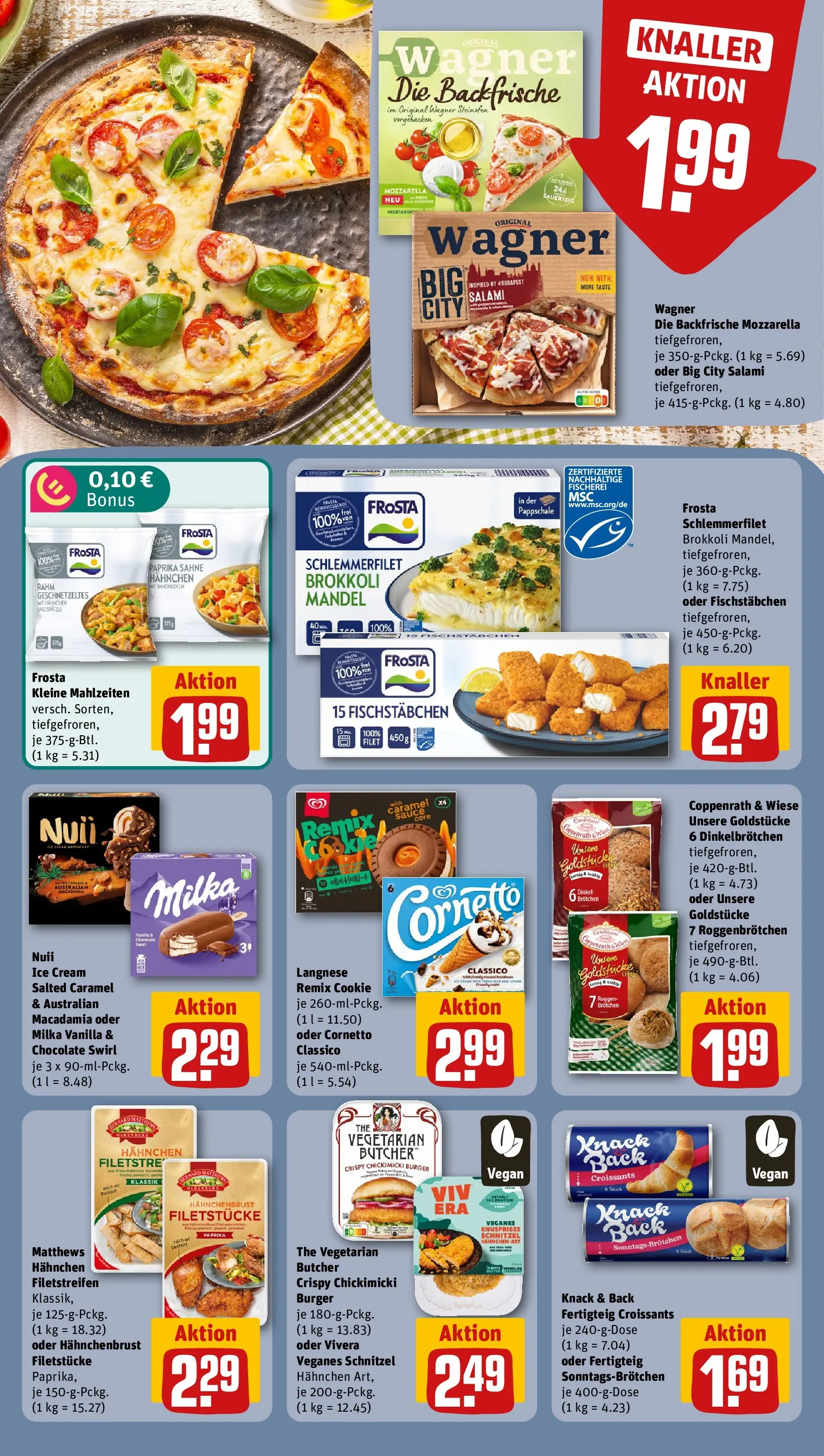 REWE Prospekt ab 03.08.2026 zum Blättern » Angebote | Seite: 14 | Produkte: Schnitzel, Frosta, Sahne, Hahnchenbrust
