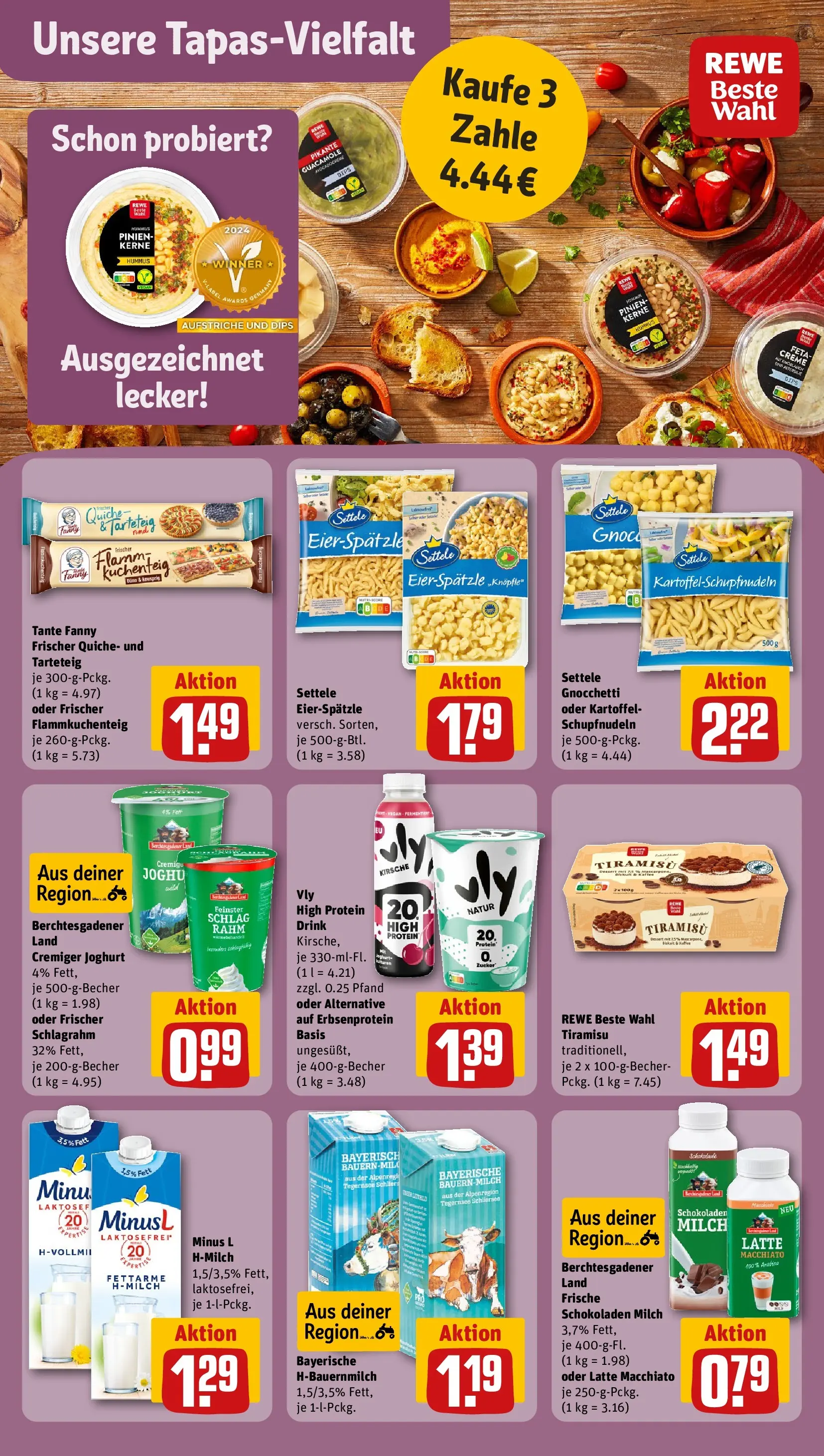 REWE Prospekt ab 03.08.2026 zum Blättern » Angebote | Seite: 16 | Produkte: Feta, Milch, Joghurt, Creme