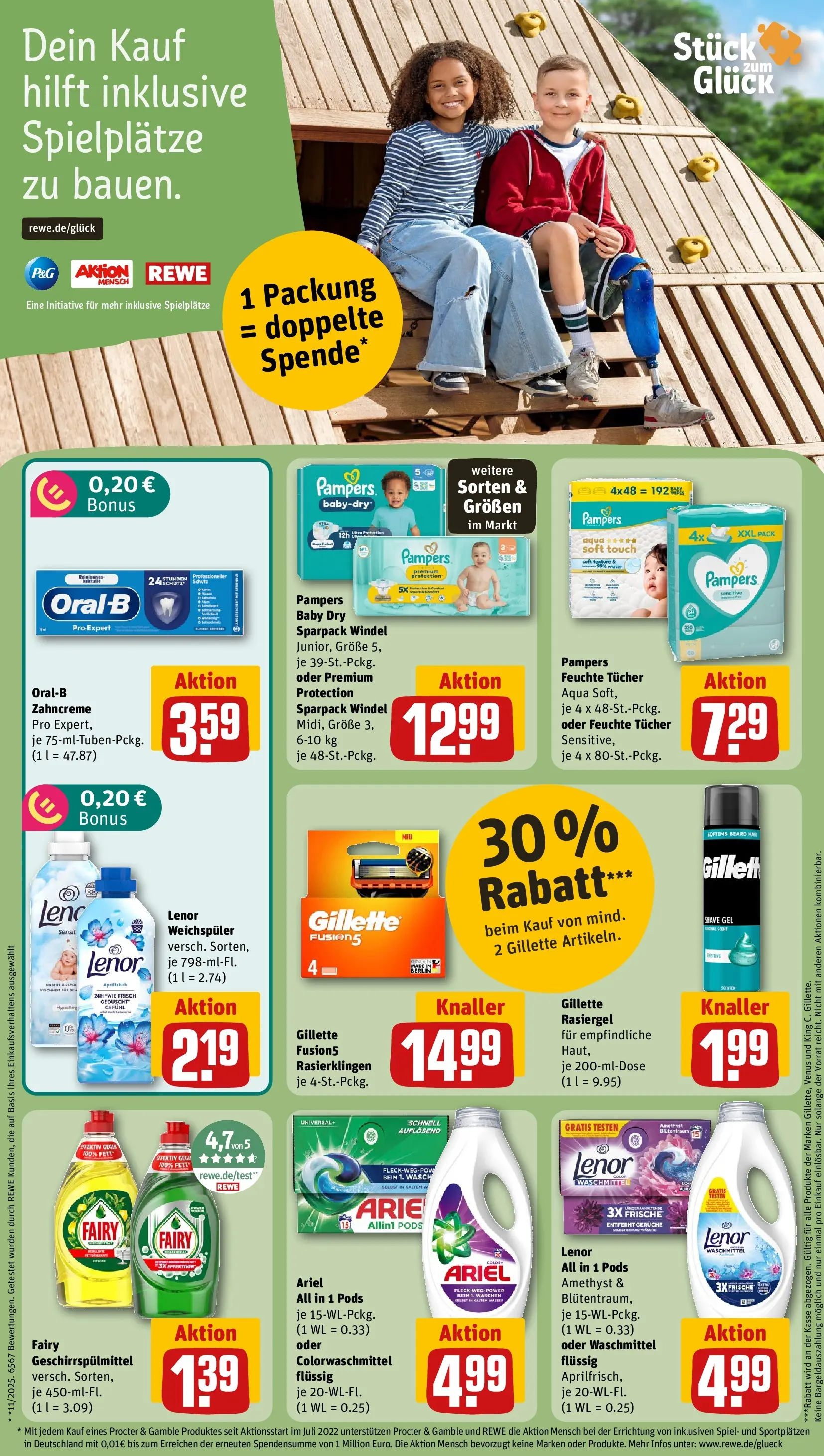 REWE Prospekt ab 03.08.2026 zum Blättern » Angebote | Seite: 25 | Produkte: Lenor, Ariel, Pampers, Weichspüler