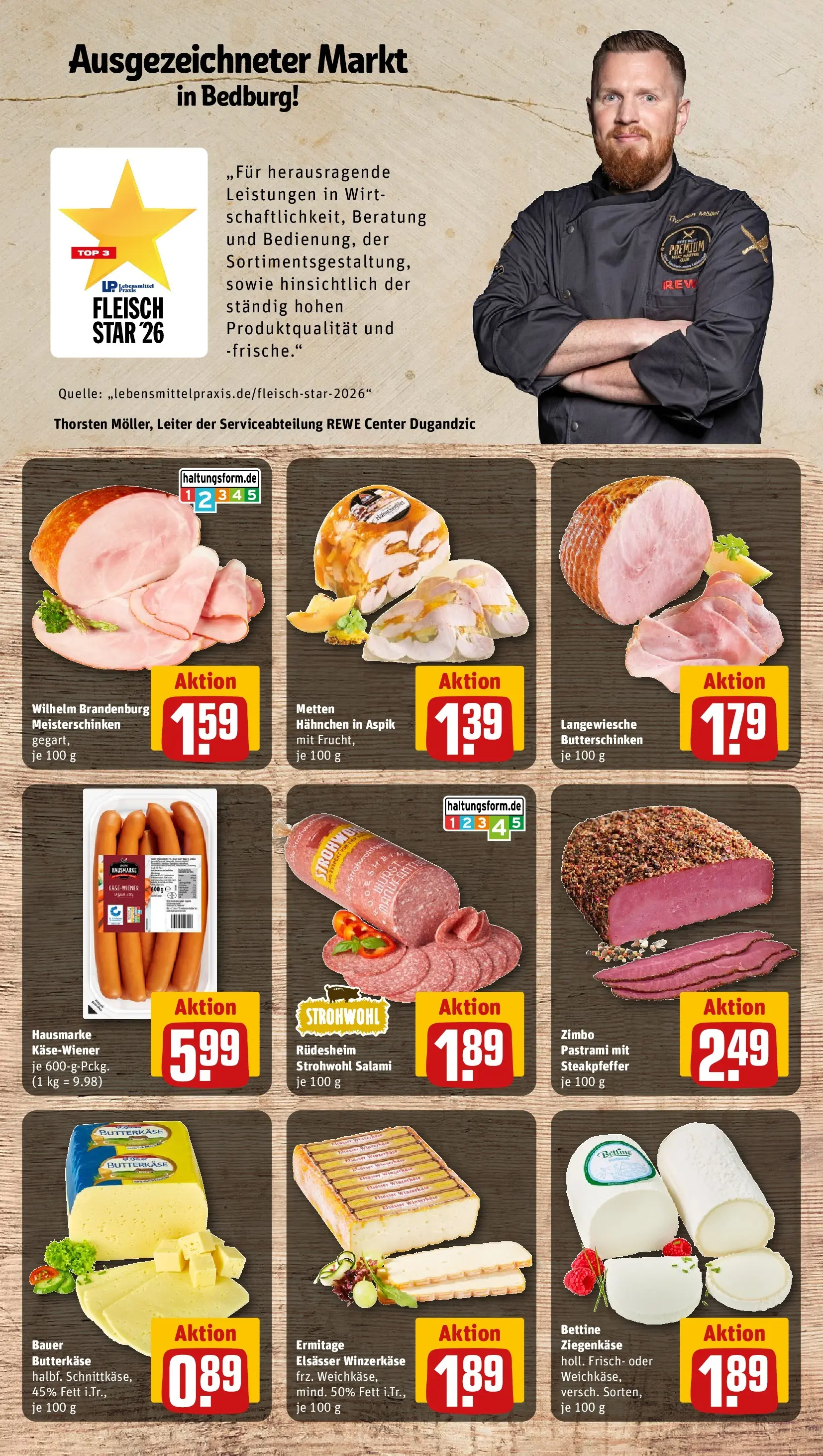REWE Prospekt ab 03.08.2026 zum Blättern » Angebote | Seite: 9 | Produkte: Top, Hahnchen, Ziegenkäse, Fleisch