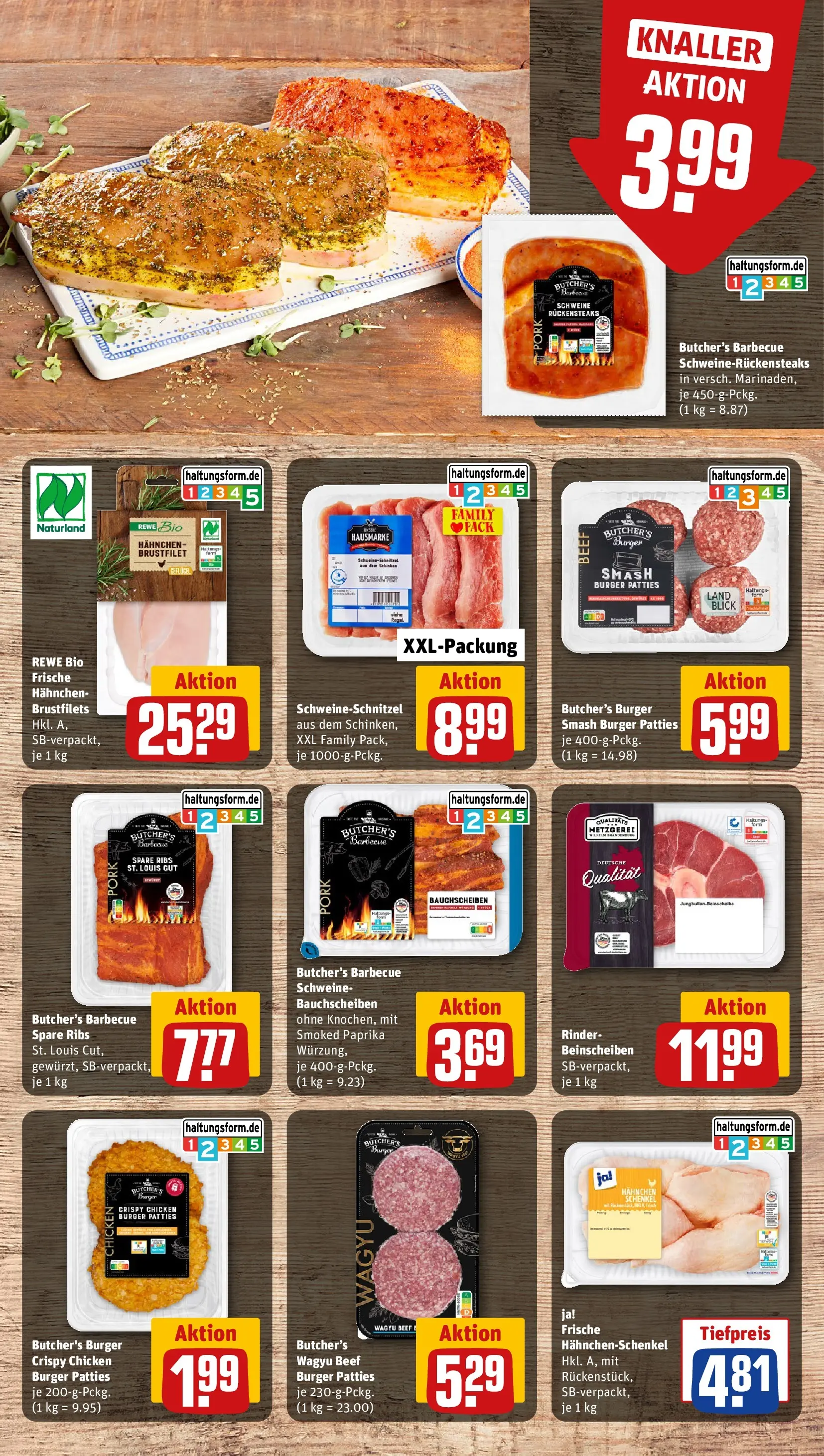 REWE Prospekt ab 03.08.2026 zum Blättern » Angebote | Seite: 11 | Produkte: Hahnchenschenkel, Spare ribs, Paprika, Schinken