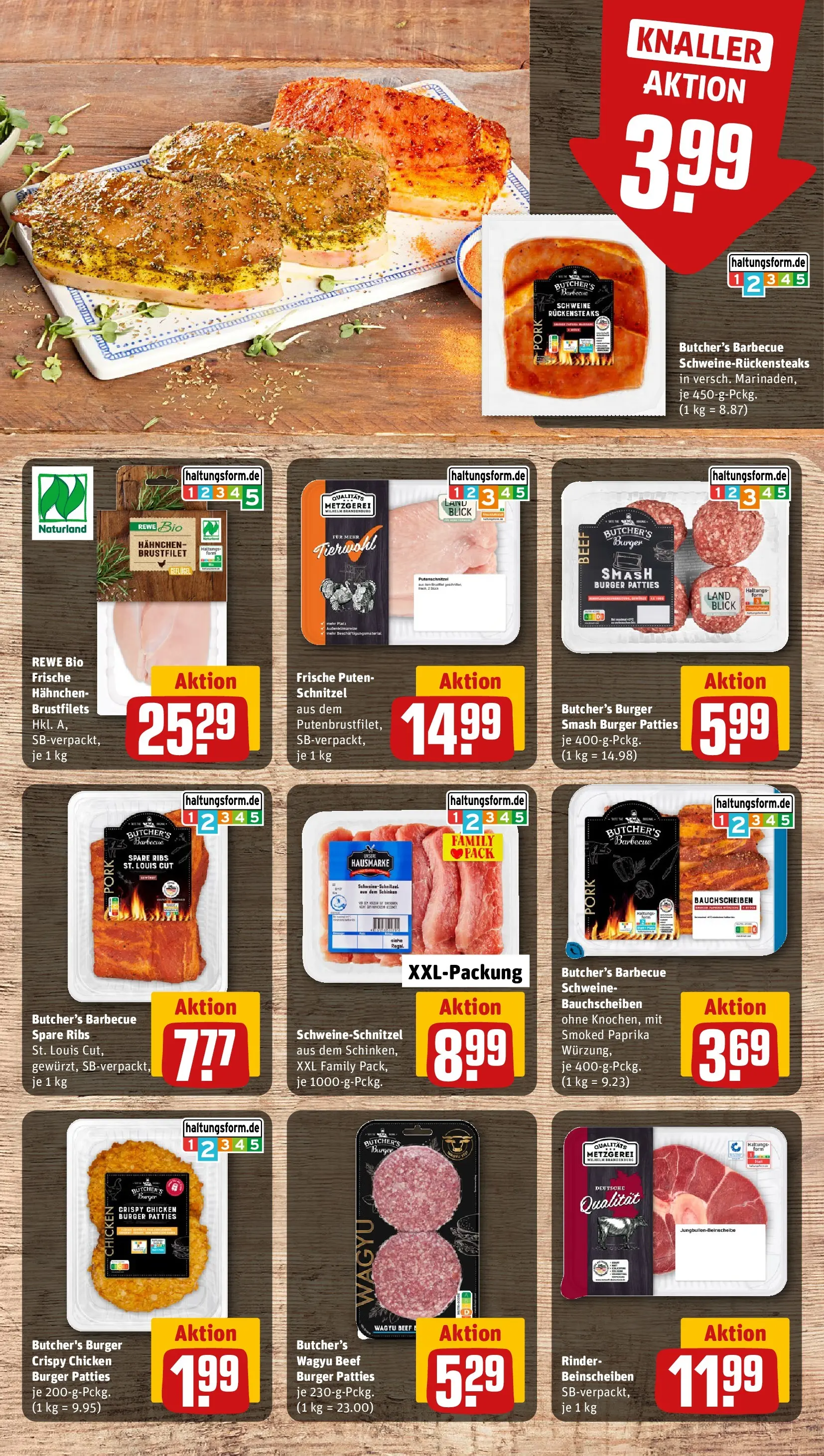 REWE Prospekt ab 03.08.2026 zum Blättern » Angebote | Seite: 11 | Produkte: Spare ribs, Burger, Schnitzel, Putenschnitzel