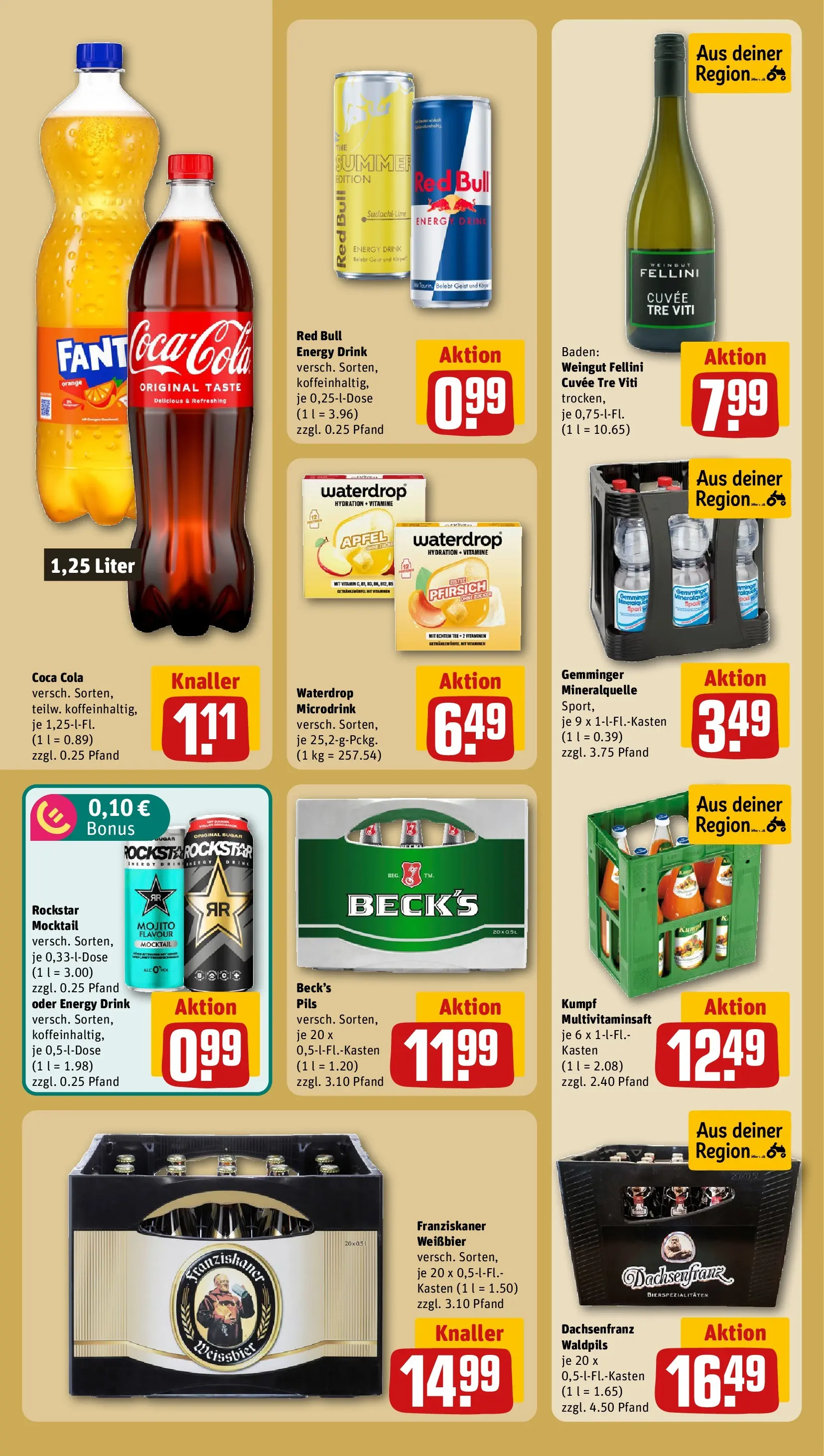 REWE Prospekt ab 03.08.2026 zum Blättern » Angebote | Seite: 18 | Produkte: Red bull, Weißbier, Äpfel, Pfirsich